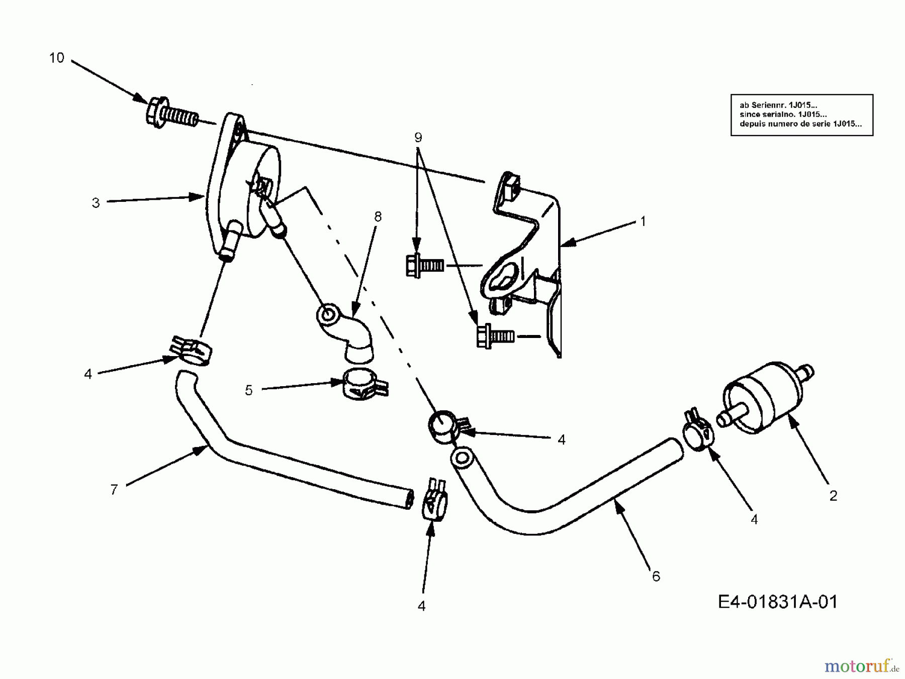 Cub Cadet Zero Turn RZT 50 17AA5D7P603  (2006) Kraftstoffpumpe