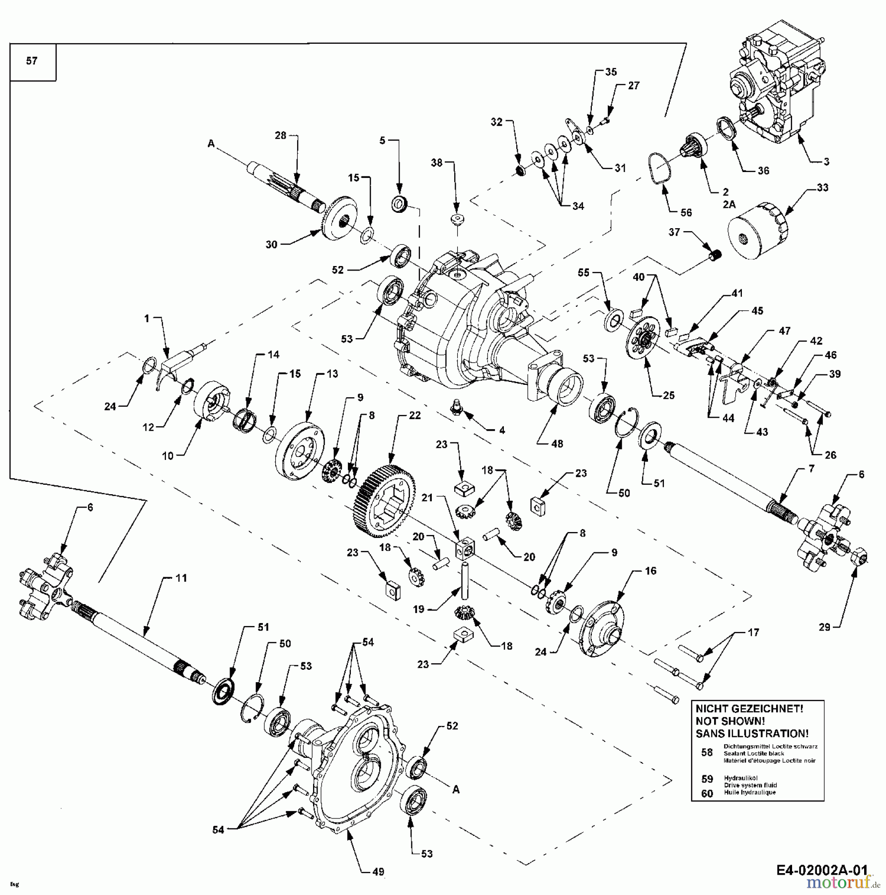  Cub Cadet Gartentraktoren HDS 3200 14A-652-603  (2001) Differential, Getriebe