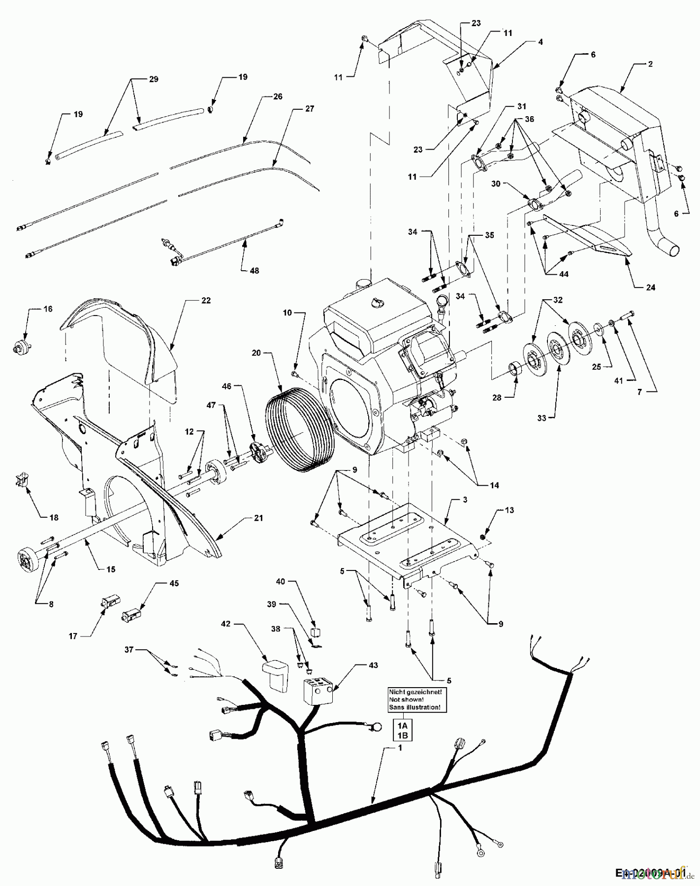  Cub Cadet Gartentraktoren HDS 3200 14A-652-603  (2001) Auspuff, Bowdenzüge, Elektroteile, Kabelbaum