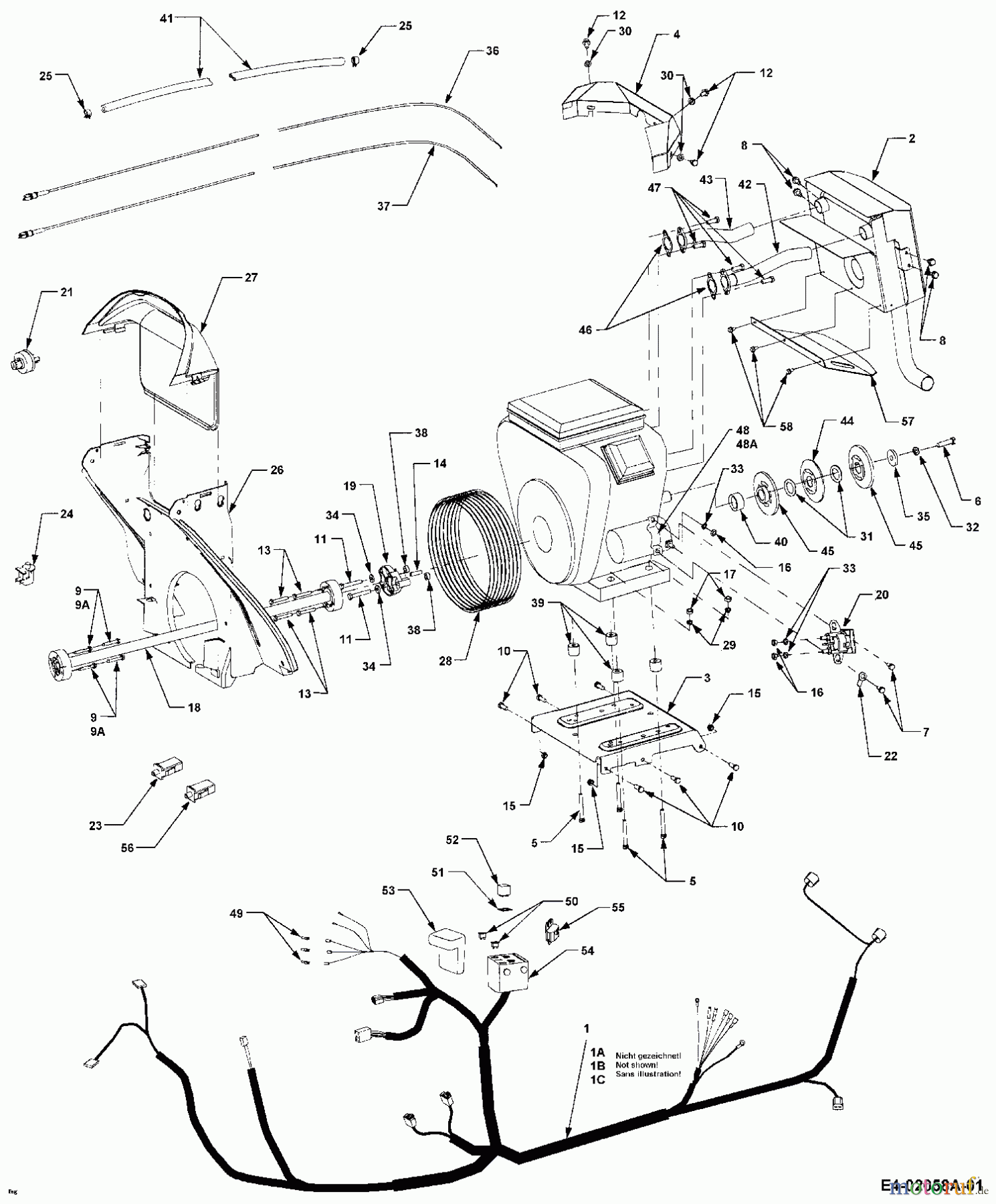  Cub Cadet Gartentraktoren HDS 3185 14A-665-603  (1999) Auspuff, Bowdenzüge, Elektroteile, Kabelbaum