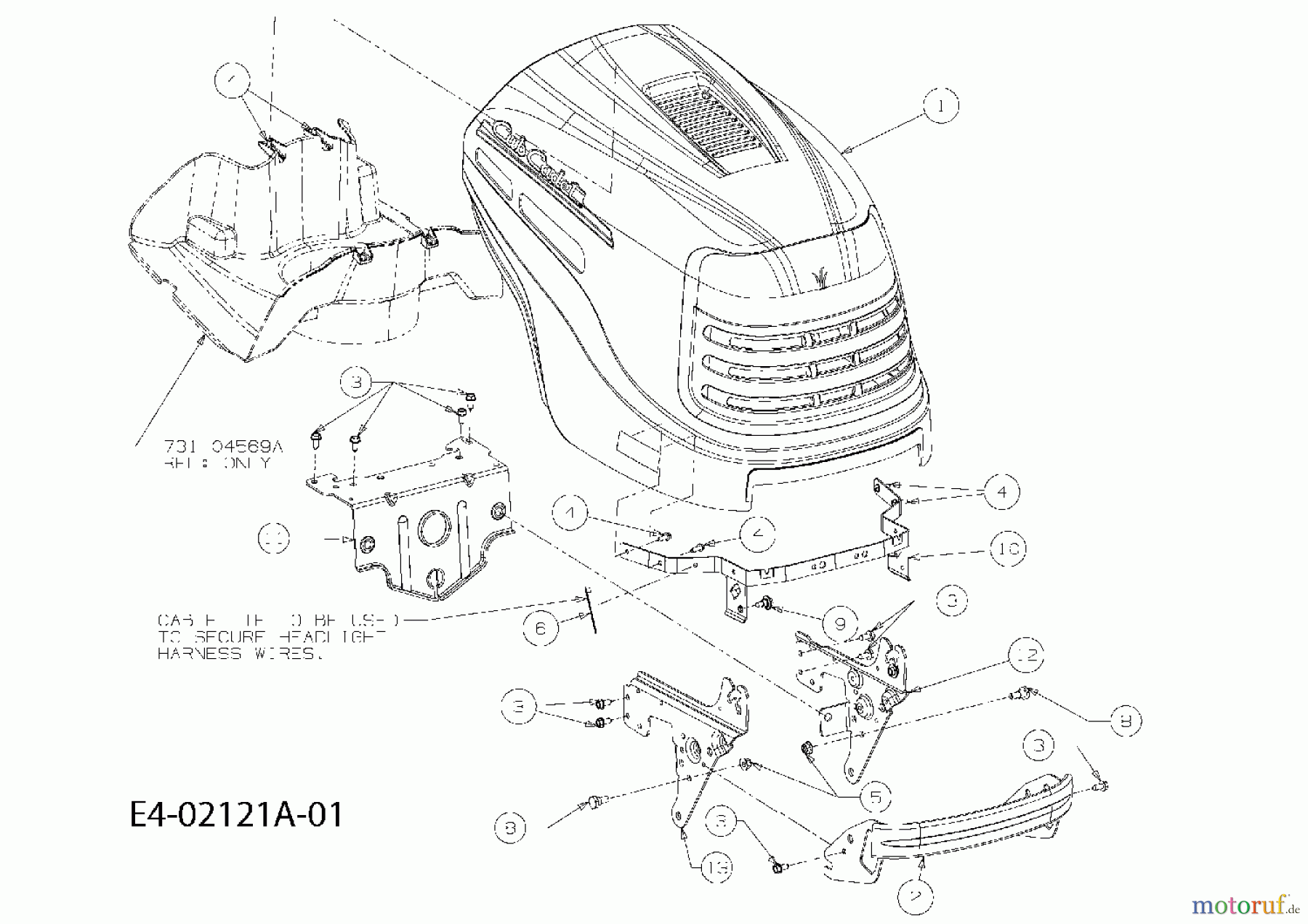  Cub Cadet Gartentraktoren GT 1223 14AP13CP603  (2005) Motorhaube C-Style
