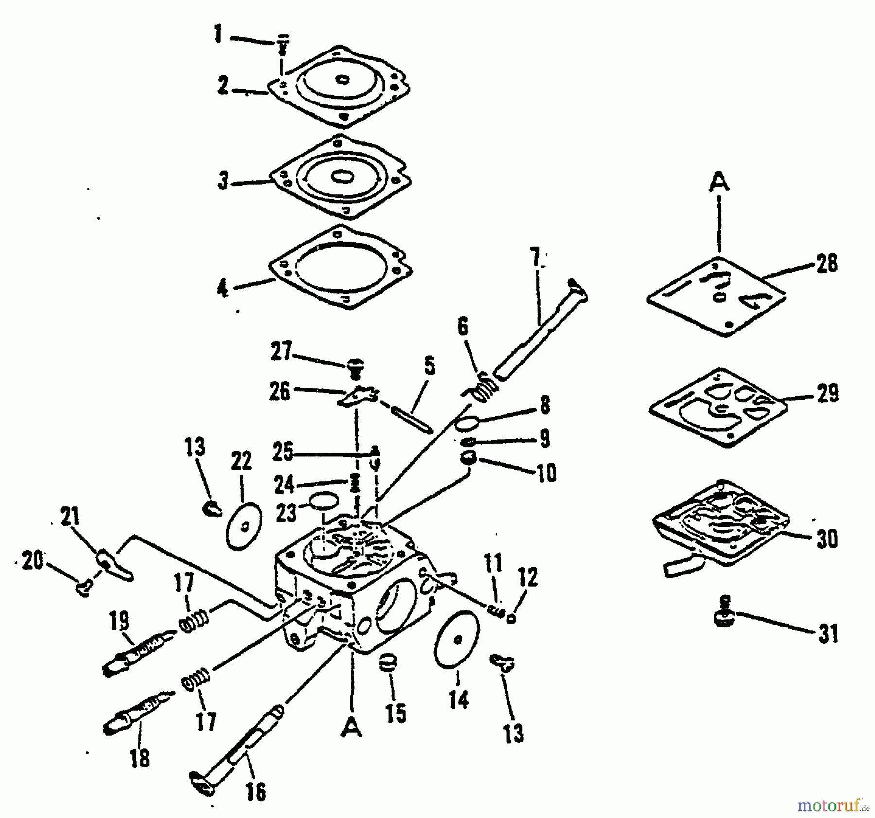  Echo Sägen, Kettensägen CS-4600 - Echo Chainsaw, S/N: 0027192 - 0033240 Carburetor