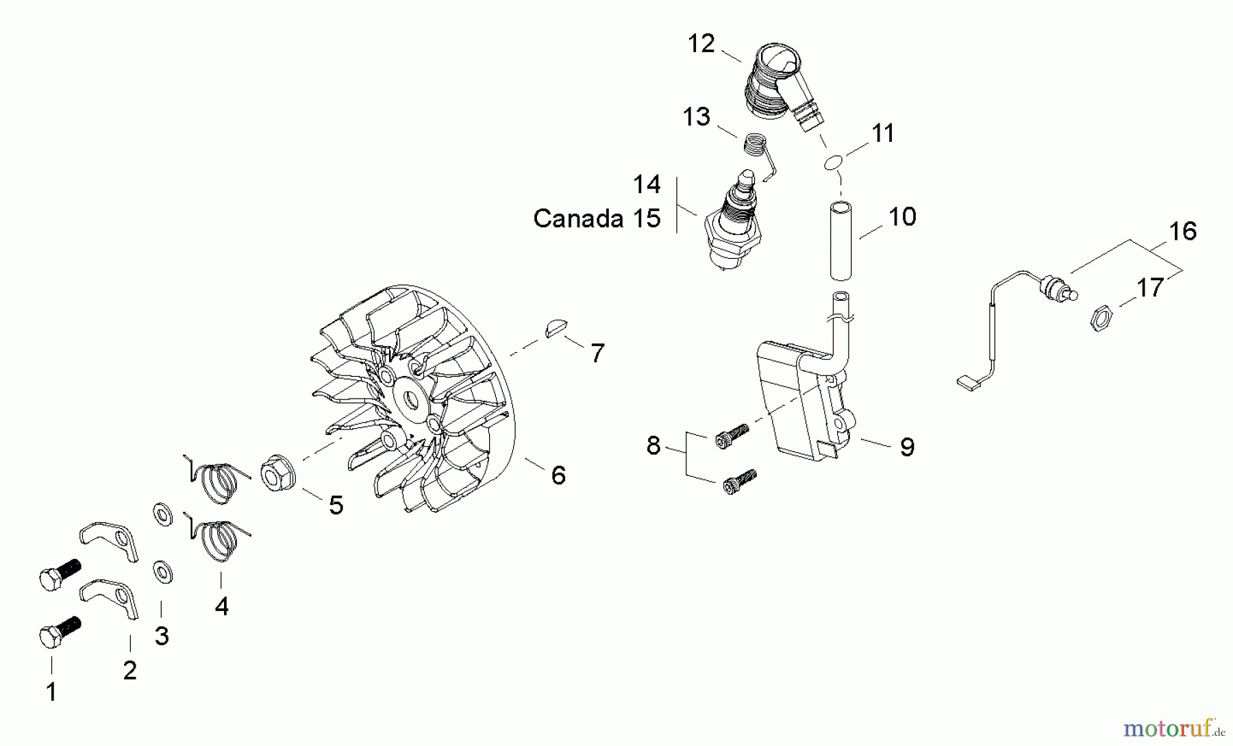  Echo Sägen, Kettensägen CS-500P - Echo Chainsaw, S/N: C19312001001 - C19312999999 Flywheel, Ignition
