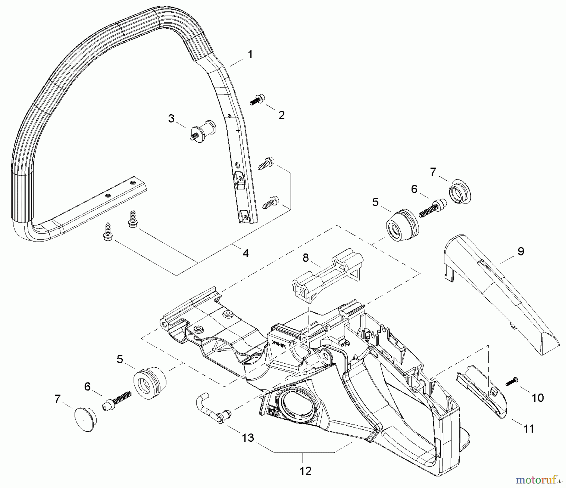  Echo Sägen, Kettensägen CS-500P - Echo Chainsaw, S/N: C19413001001 - C19413999999 Handles