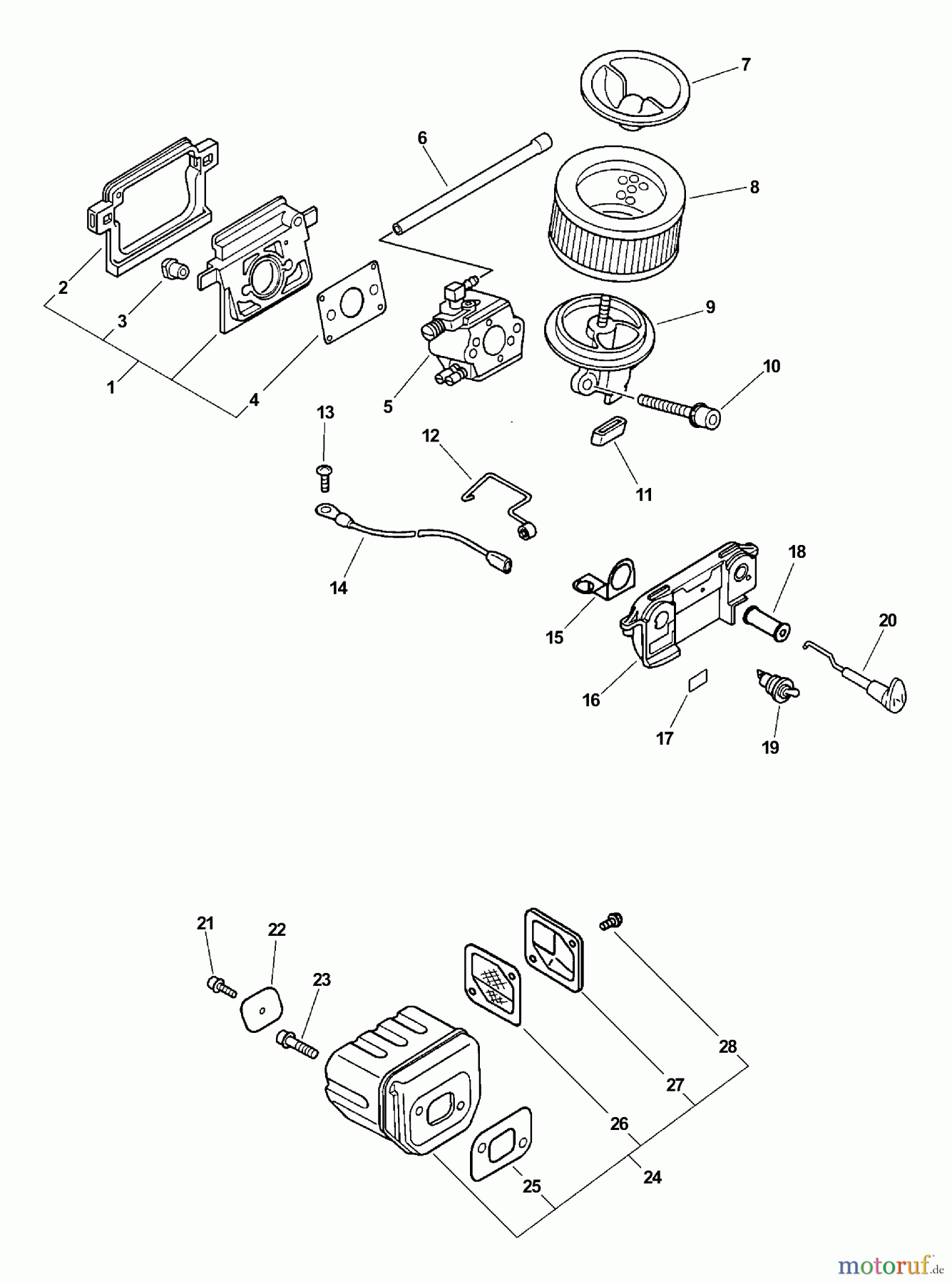  Echo Sägen, Kettensägen CS-510 - Echo Chainsaw, S/N: 04001001 - 04999999 Intake, Exhaust