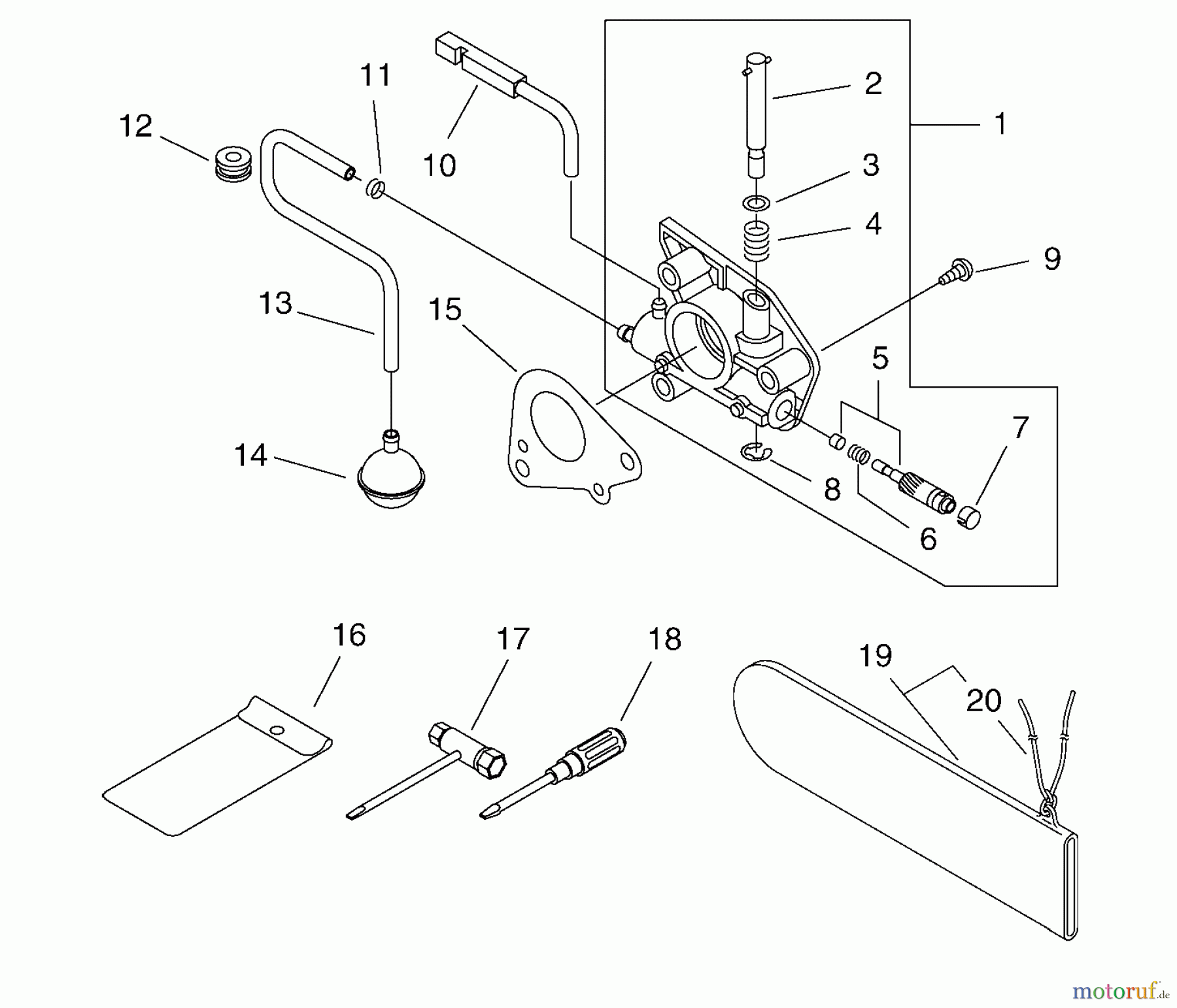  Echo Sägen, Kettensägen CS-510 - Echo Chainsaw, S/N: C19120001001 - C19120999999 Auto-Oiler, Tools