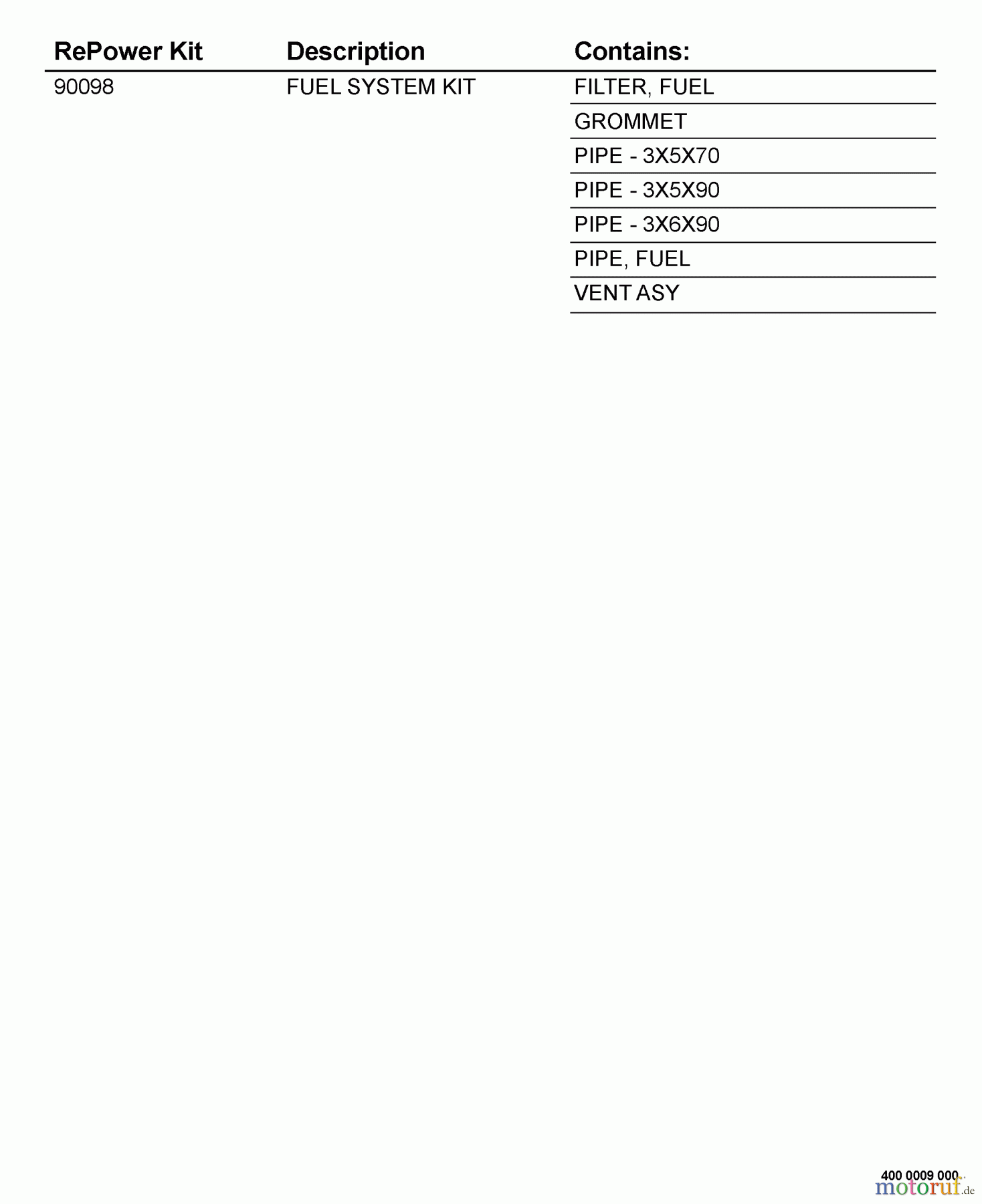  Echo Bläser / Sauger / Häcksler / Mulchgeräte	 ES-210 - Echo Shredder/Vacuum, S/N: P07113001001 - P07113999999 RePower Fuel System Kit