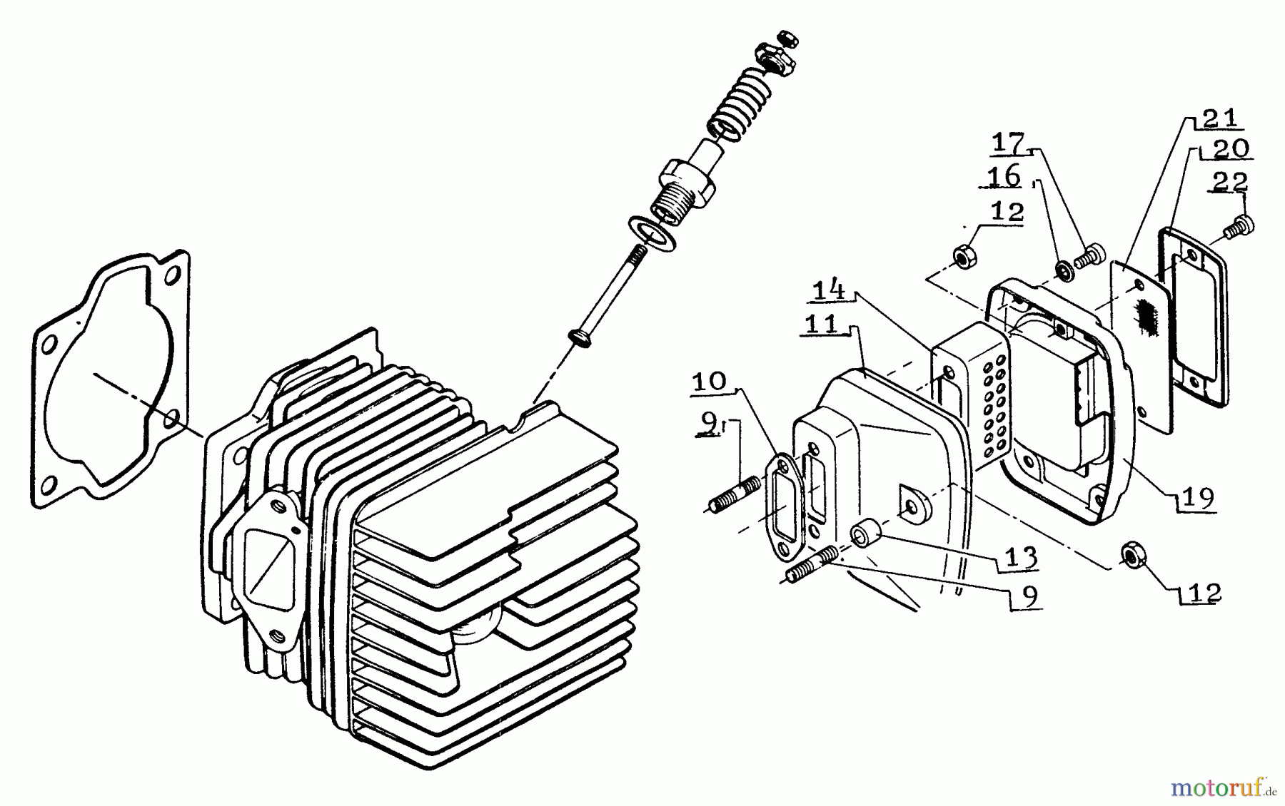  Echo Sägen, Kettensägen CS-601SVL - Echo Chainsaw Cylinder, Muffler: Spark Arrester Muffler - OPTION