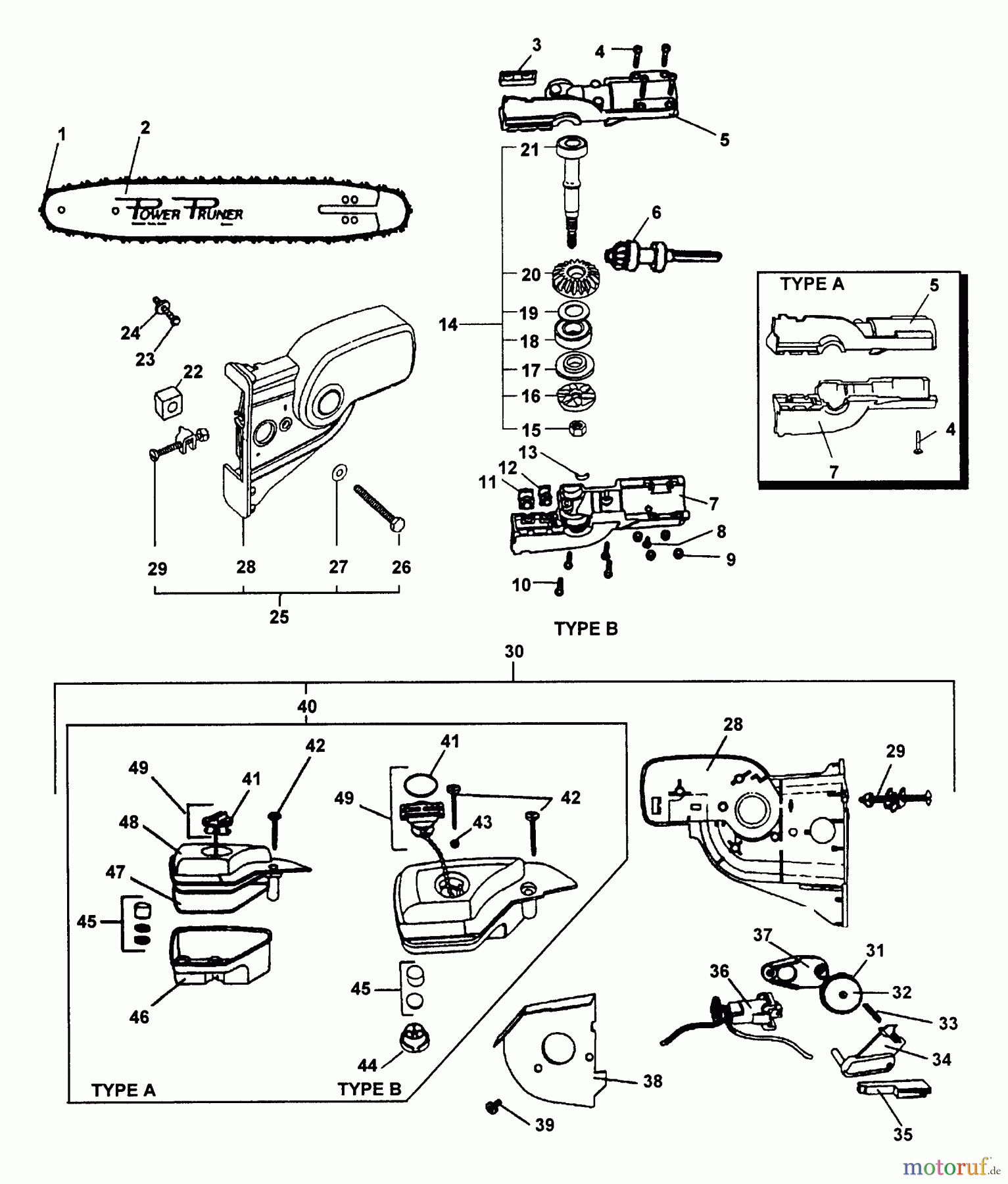 Echo Hochentaster PP1200 Echo Pole Saw / Pruner (Type 1) Gearcase