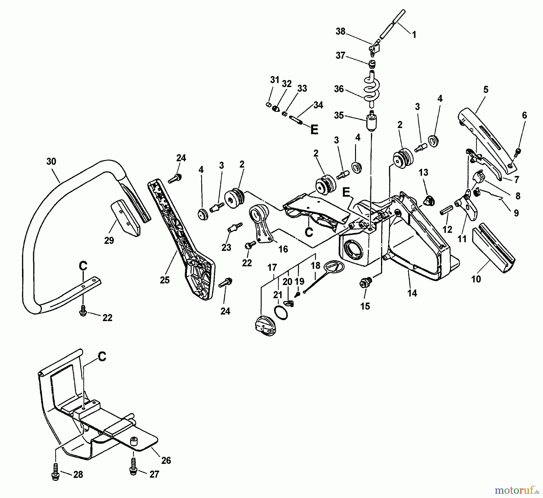  Echo Rettungssäge QV-6700  Handles, Throttle Control, Fuel System