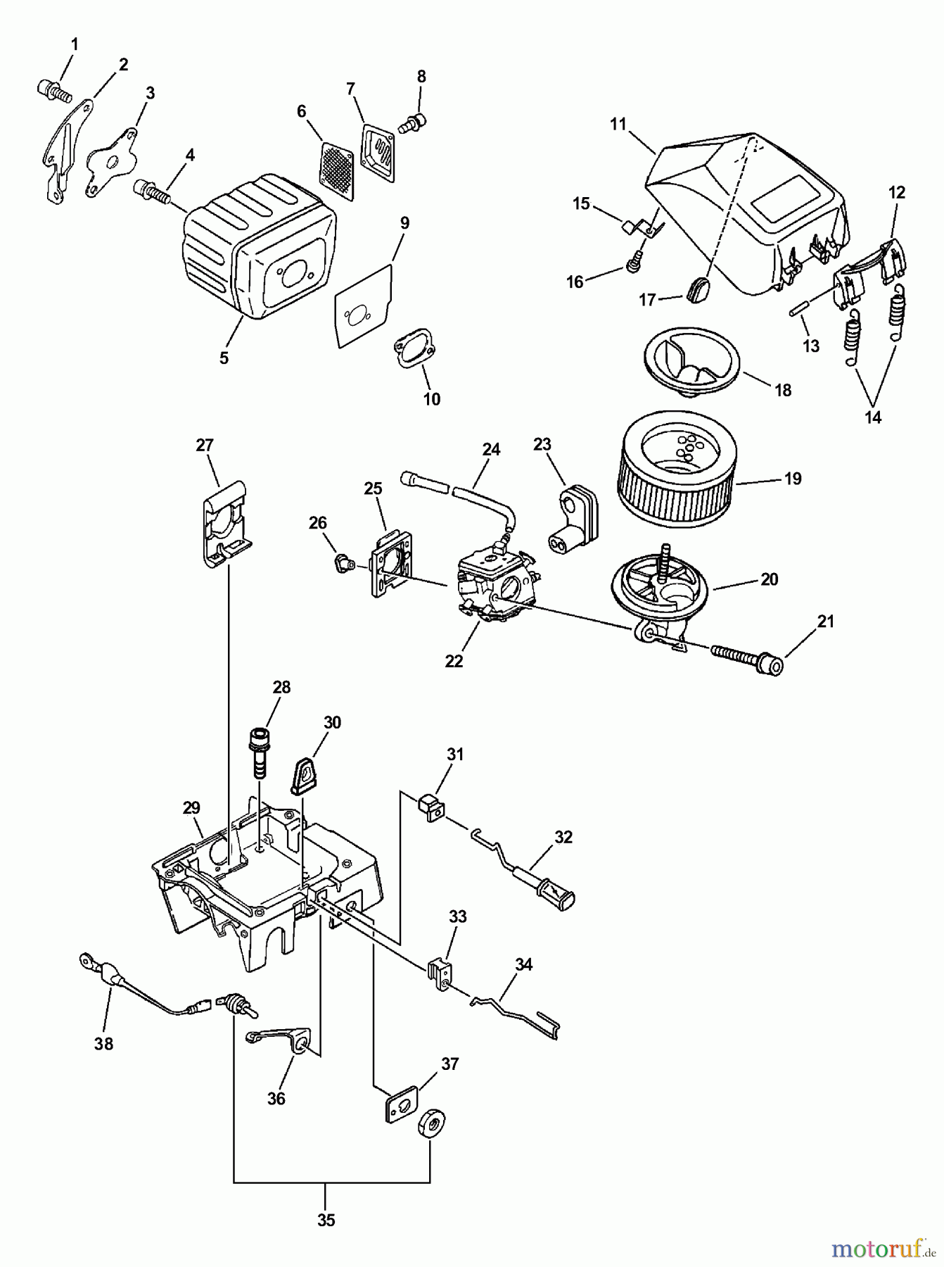  Echo Rettungssäge QV-680 - Echo Quick Vent Chain Saw, S/N: C03403001001 - C03403999999 Intake, Exhaust