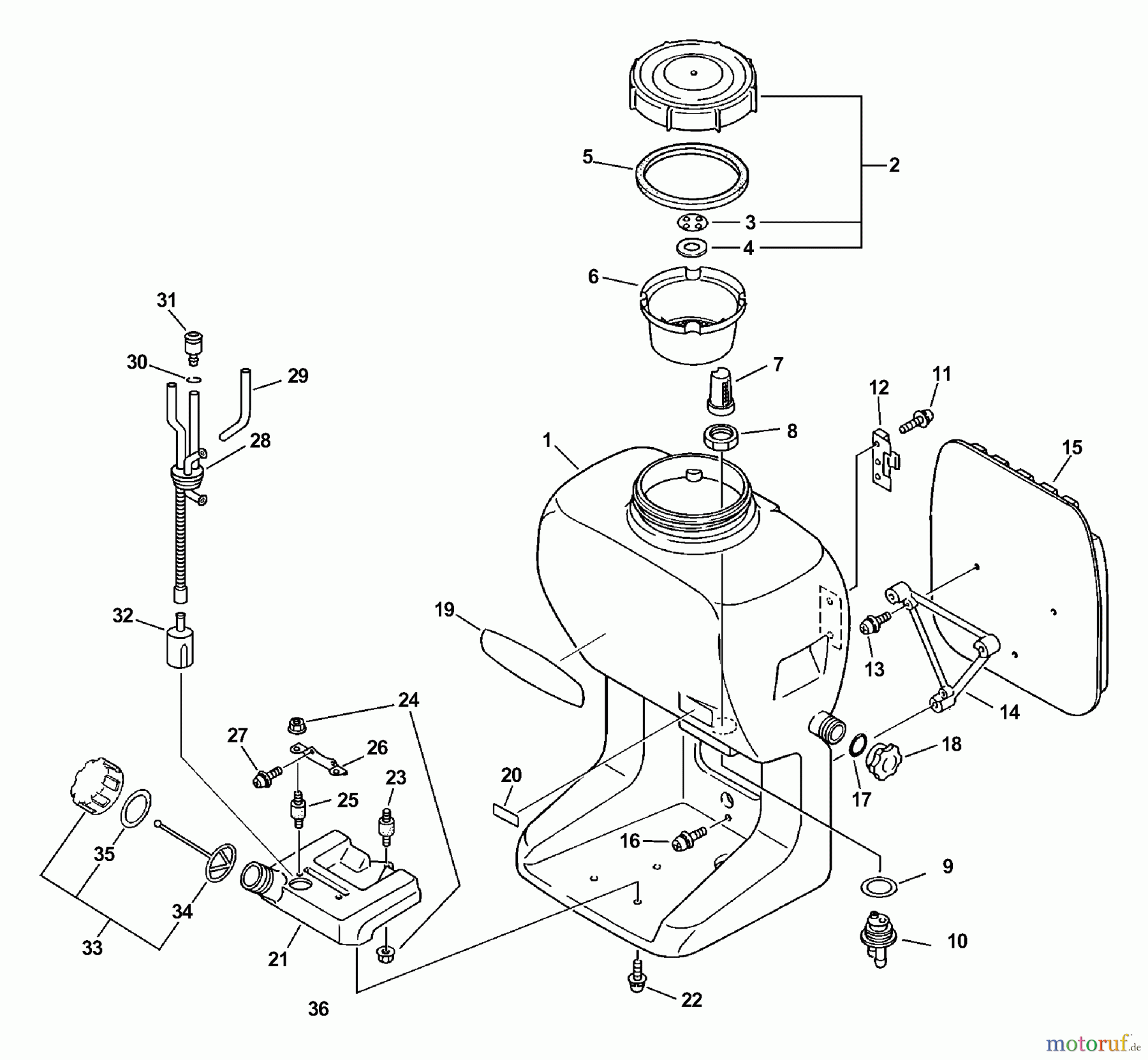  Echo Pflanzenschutzspritzen SHR-210 - Echo Power Sprayer Fuel Tank, Spray Tank