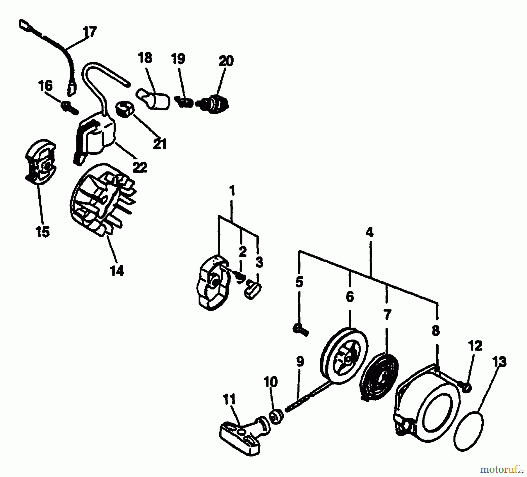 Echo Trimmer, Faden / Bürste GT-2400 - Echo String Trimmer (Type 1E) Clutch, Ignition, Starter