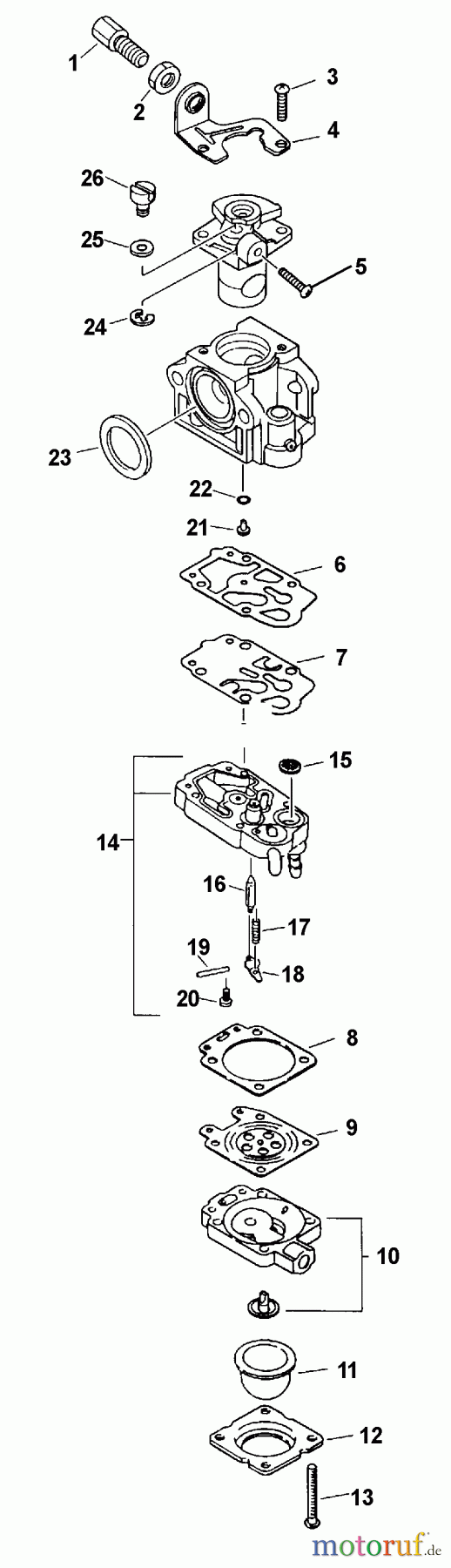  Echo Trimmer, Faden / Bürste PAS-2400 - Echo Power Unit (Type 1E) Carburetor