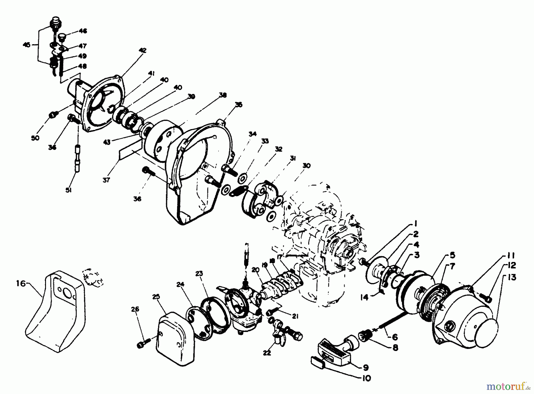 Echo Trimmer, Faden / Bürste RM-303E - Echo String Trimmer Clutch, Exhaust, Fan Case, Intake, Ignition Switch, Starter