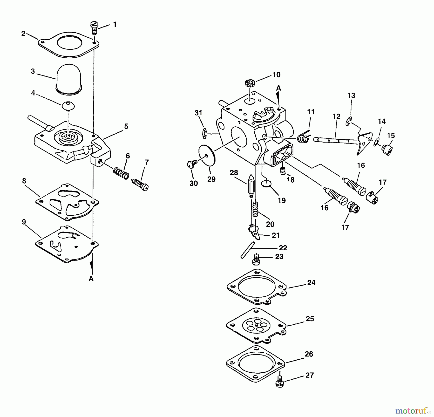  Echo Trimmer, Faden / Bürste SRM-2400SB - Echo String Trimmer (Type 1) Carburetor  S/N: 001001 - 562999
