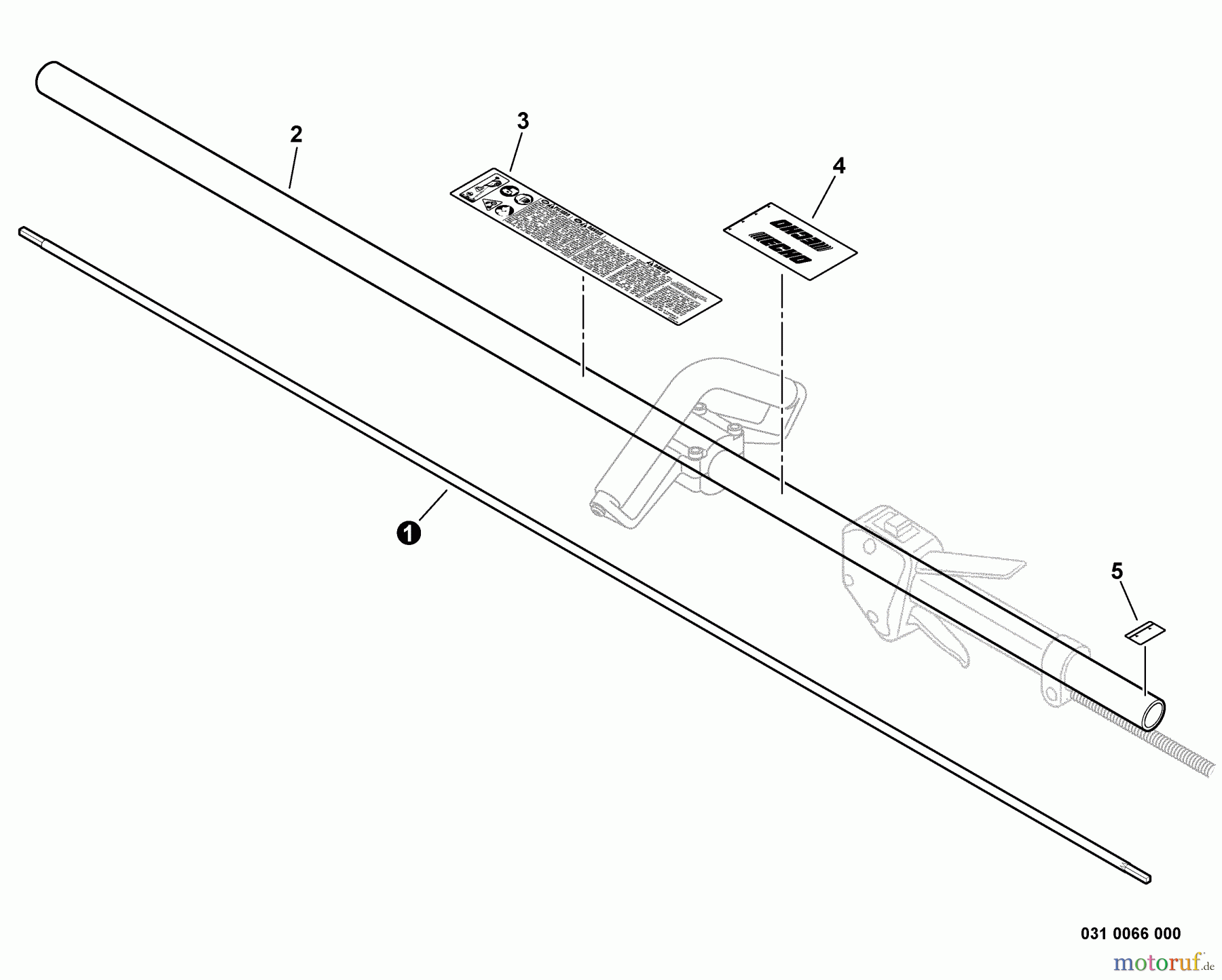  Echo Trimmer, Faden / Bürste SRM-260S - Echo String Trimmer, S/N:S81313001001 - S81313999999 Main Pipe, Solid Driveshaft