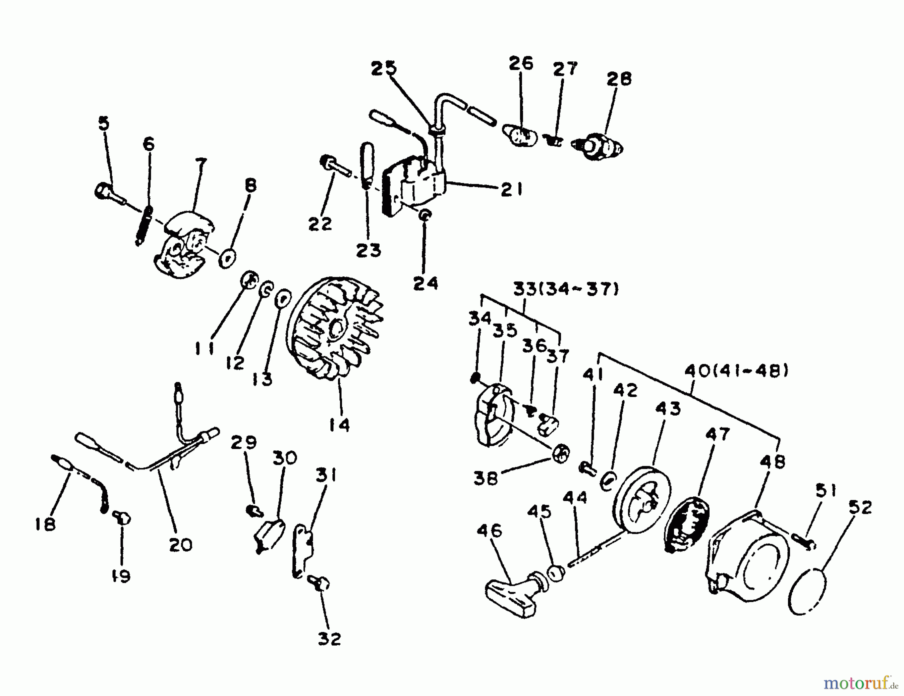  Echo Trimmer, Faden / Bürste SRM-3001 - Echo String Trimmer, S/N: 021091 - 027000 Clutch, Ignition, Starter