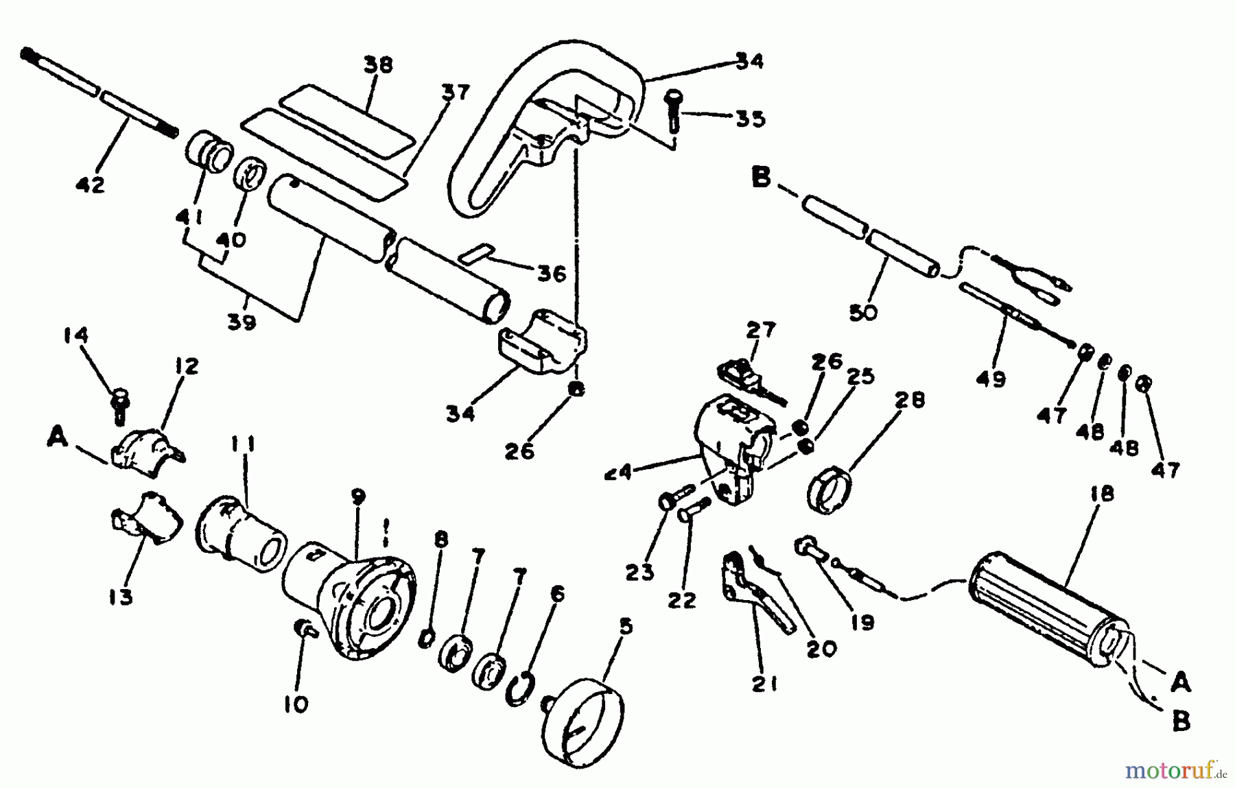  Echo Trimmer, Faden / Bürste SRM-3001 - Echo String Trimmer, S/N: 021091 - 027000 Driveshaft, Throttle, Stop Switch, Handles, Clutch Housing