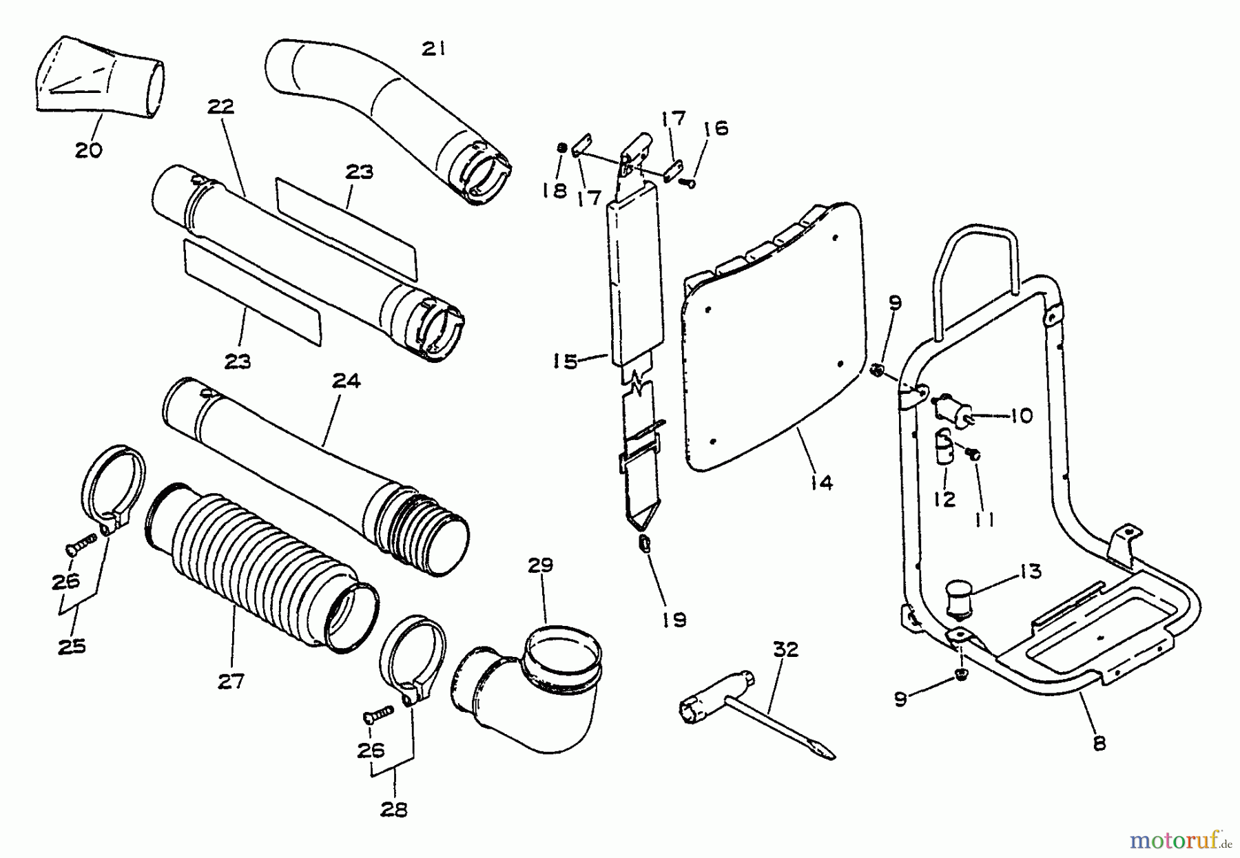  Echo Bläser / Sauger / Häcksler / Mulchgeräte	 PB-400E - Echo Back Pack Blower, S/N 249242 - 999999 Backpack Frame, Blower Tubes, Strap, Tools