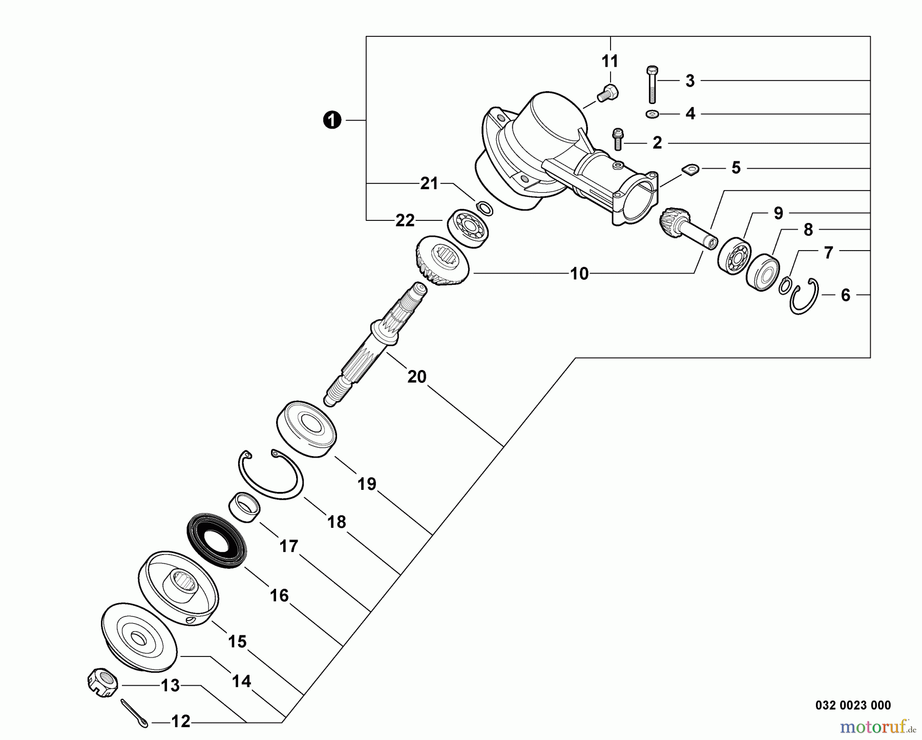  Echo Trimmer, Faden / Bürste SRM-311 - Echo String Trimmer, S/N:09001001 - 09999999 Gear Case