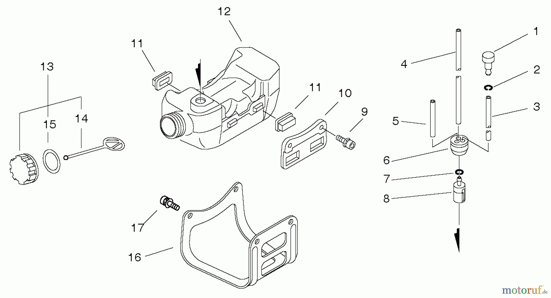 Echo Trimmer, Faden / Bürste SRM-3605U - Echo String Trimmer, S/N: 20001001 - 20999999 Fuel System