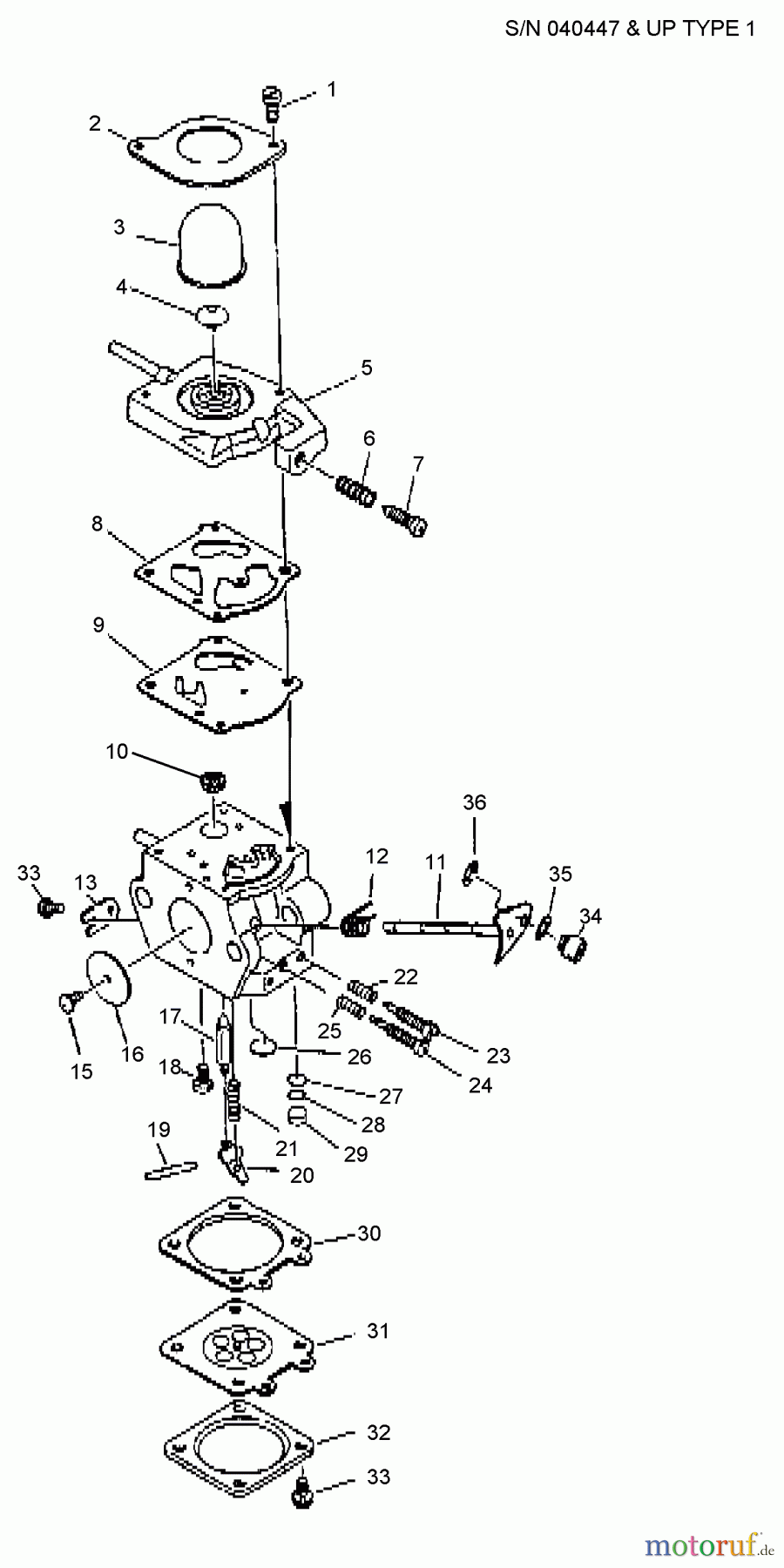  Echo Trimmer, Faden / Bürste SRM-3800 - Echo String Trimmer (Type 1) Carburetor  S/N: Type 1 -- 040447 - 999999