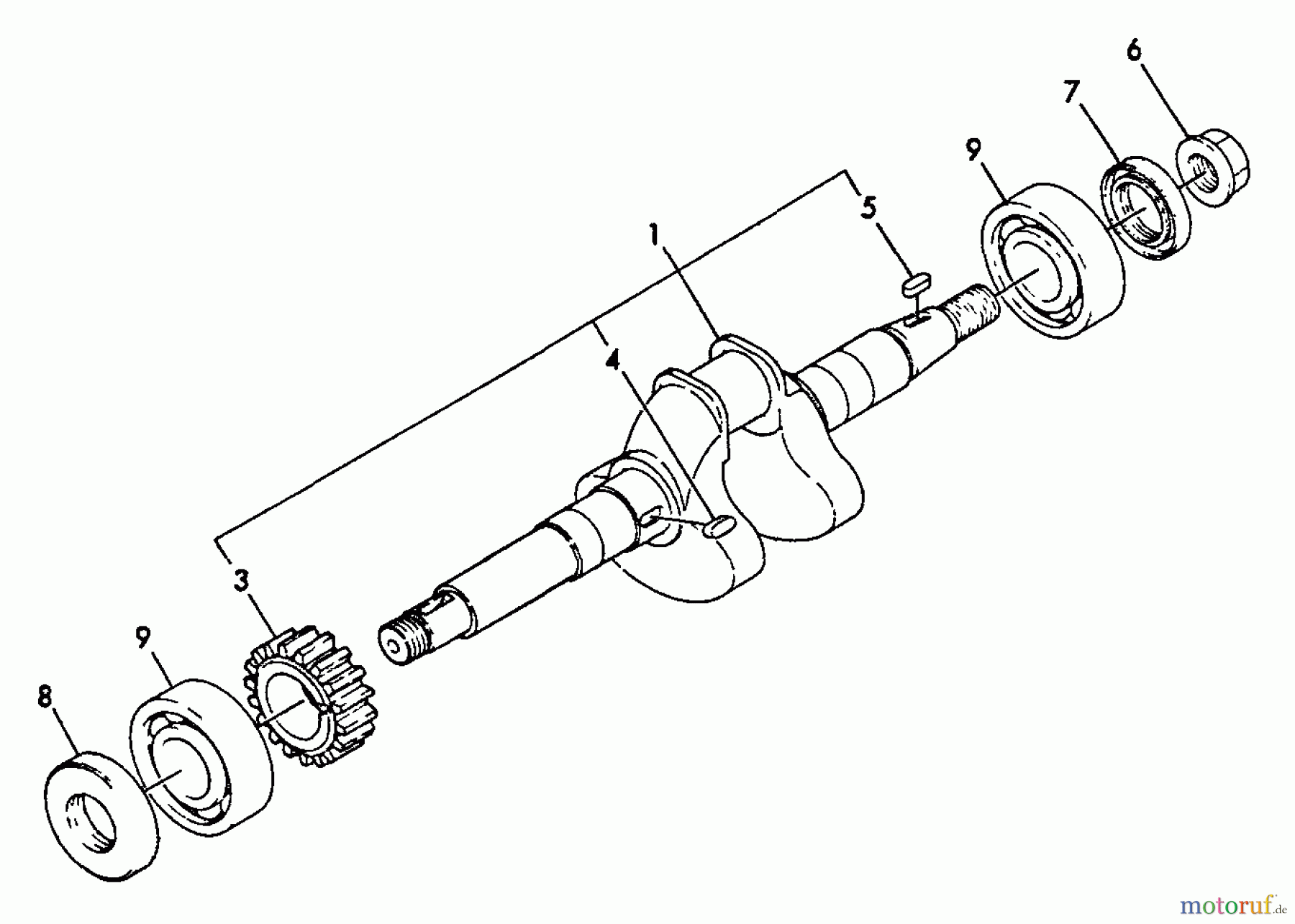  Echo Wasserpumpen WP-2000 - Echo Water Pump, S/N: A1010 - A9999 Crankshaft, Main Bearing