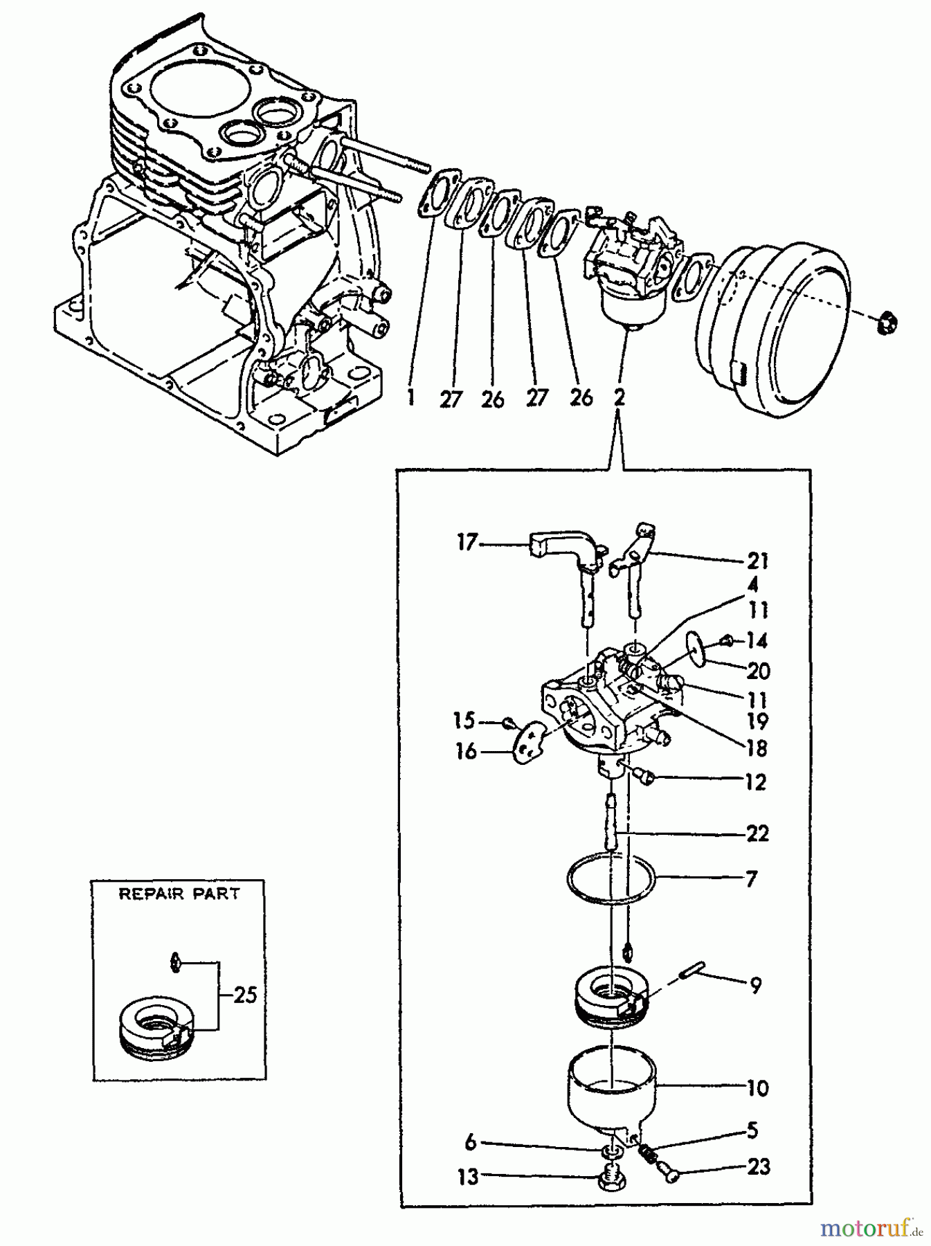 Echo Wasserpumpen WP-3000 - Echo Water Pump, S/N: F7299 - F9999 Carburetor