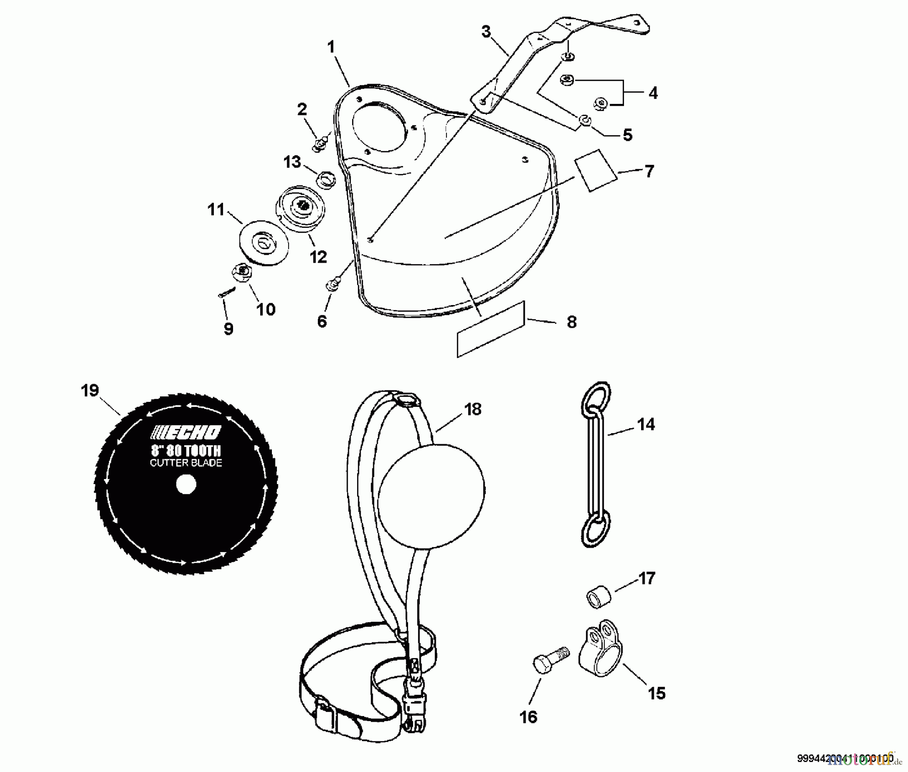 Echo Trimmer Zubehör 99944200411 Echo 20mm Blade Conversion Kit 20mm