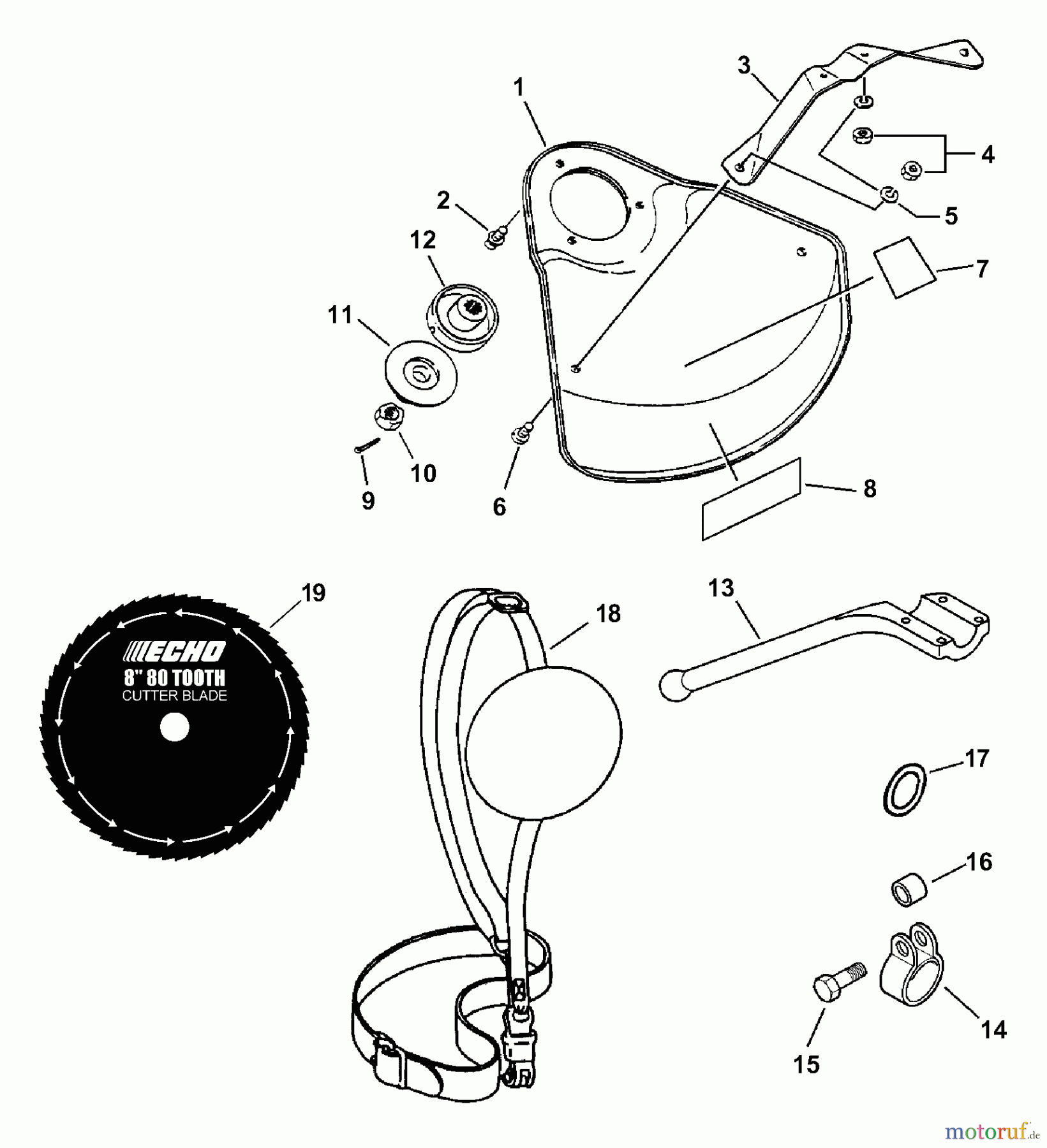  Echo Trimmer Zubehör 99944200417 - Echo 20mm Blade Conversion Kit 99944200417 Blade Conversion Kit