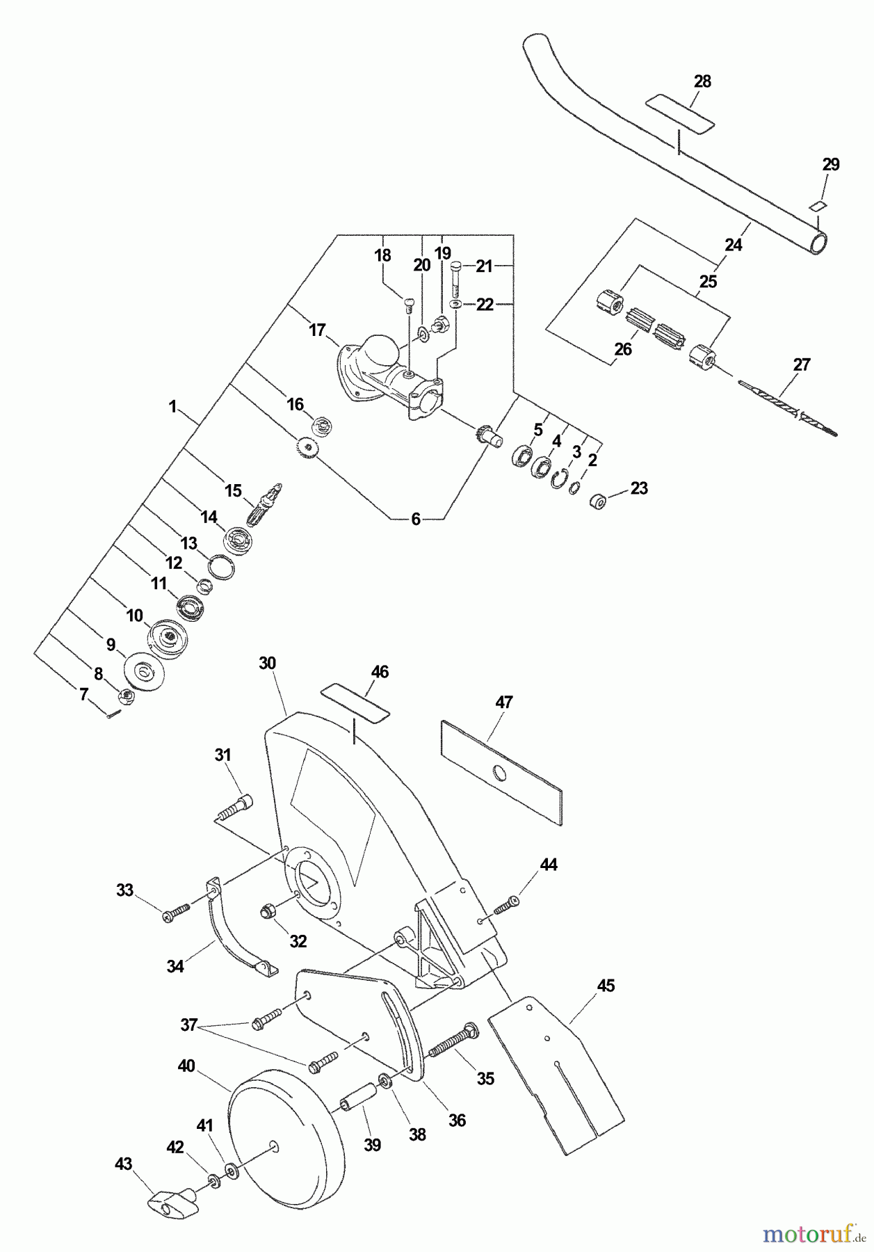  Echo Trimmer Zubehör 99944200470 - Echo Edger Attachment Gear Case, Plastic Shield  S/N: 001001 - 054770