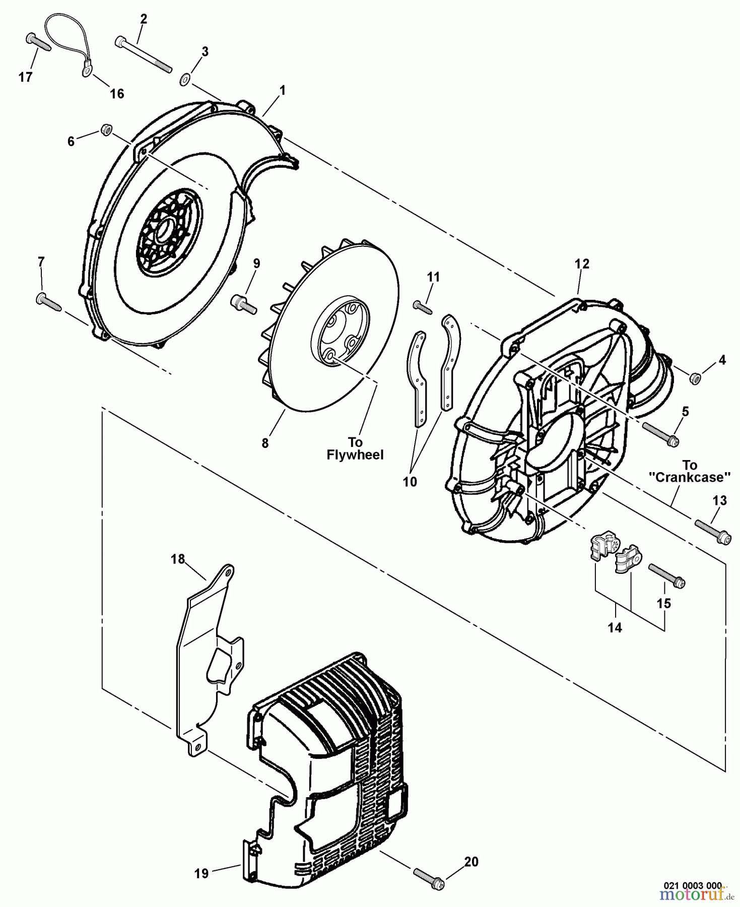  Echo Bläser / Sauger / Häcksler / Mulchgeräte	 PB-620 - Echo Back Pack Blower, S/N: P08411001001 - P08411999999 Fan Case, Blower Fan, Engine Cover