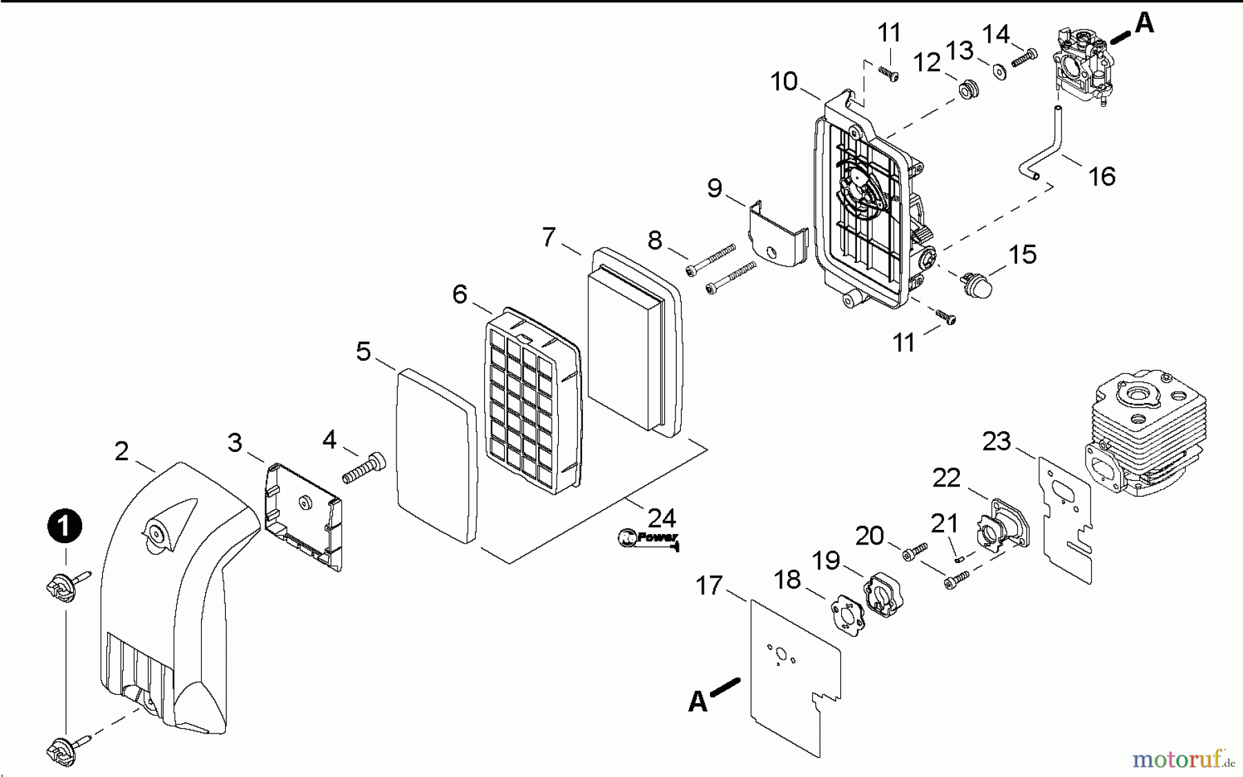  Echo Bläser / Sauger / Häcksler / Mulchgeräte	 PB-760LNH - Echo Back Pack Blower, S/N: P37812001001 - P37812999999 Intake