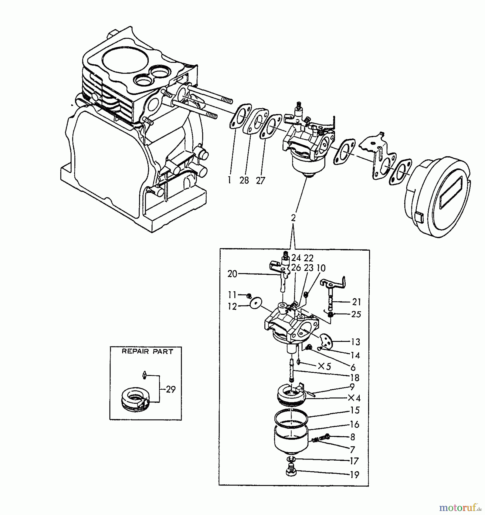  Echo Stromerzeuger EG-1500 - Echo Portable Generator, S/N: 03797 - 99999 Carburetor