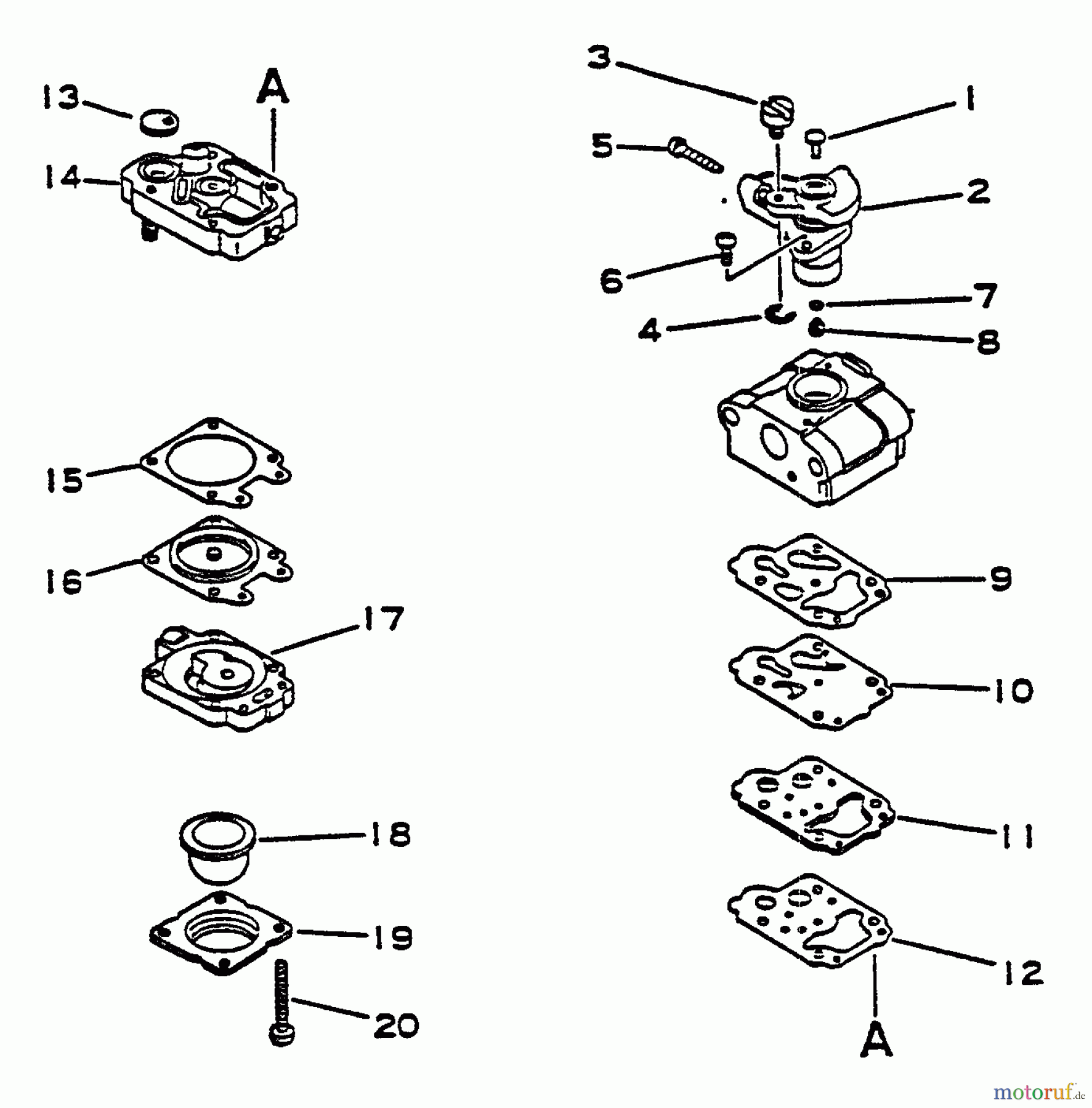 Echo Heckenscheren HC-1001 - Echo Hedge Trimmer, S/N: 024001 - 999999 Carburetor