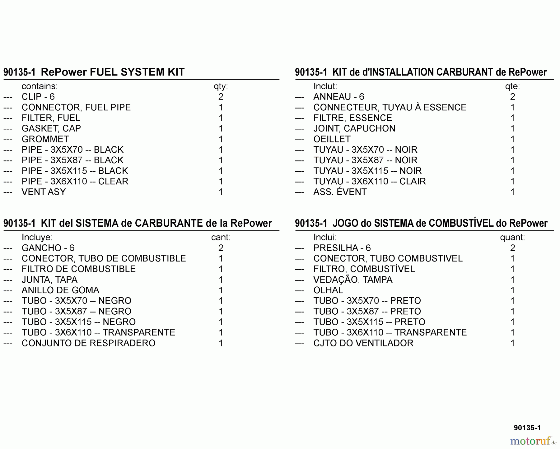  Echo Heckenscheren HC-150 - Echo Hedge Trimmer, S/N: S76112001001 - S76112999999 90135-1 RePower FUEL SYSTEM KIT