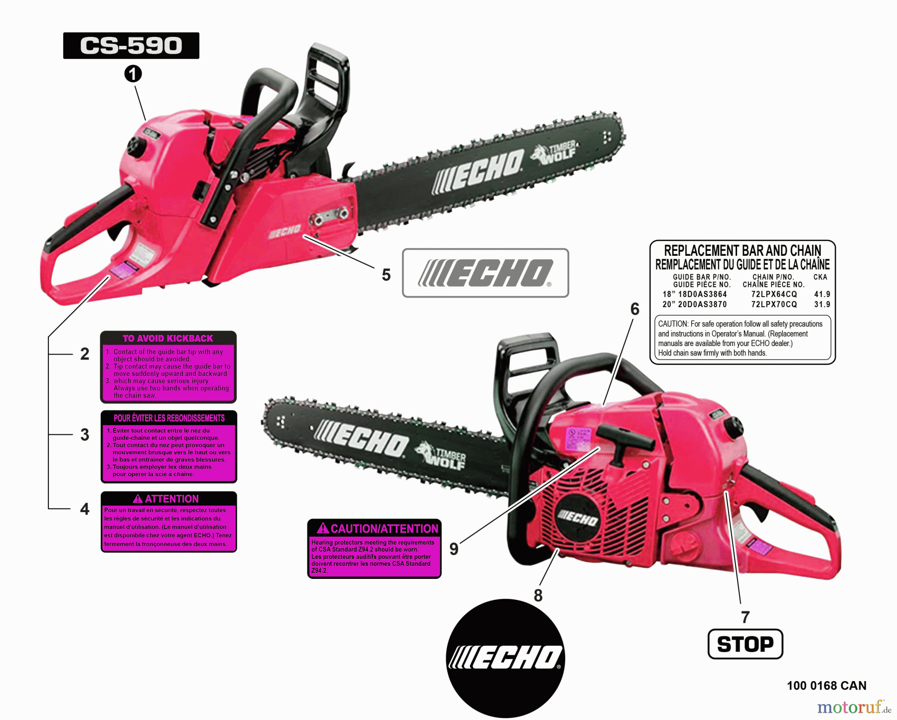  Echo Heckenscheren HC-235 - Echo Hedge Trimmer, S/N: S84313001001 - S84313999999 Labels