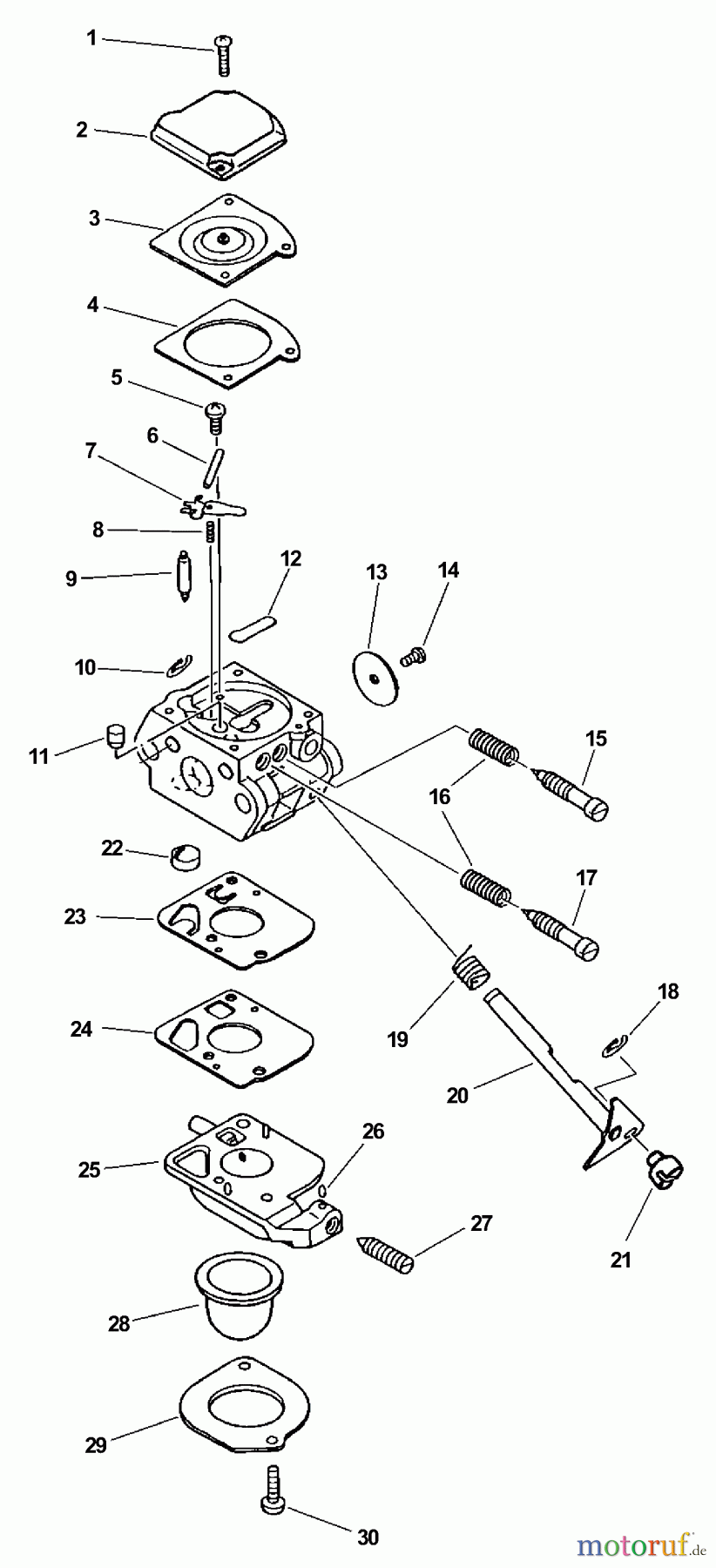  Echo Heckenscheren HCA-2400 - Echo Hedge Trimmer Carburetor  S/N: 001001-005909