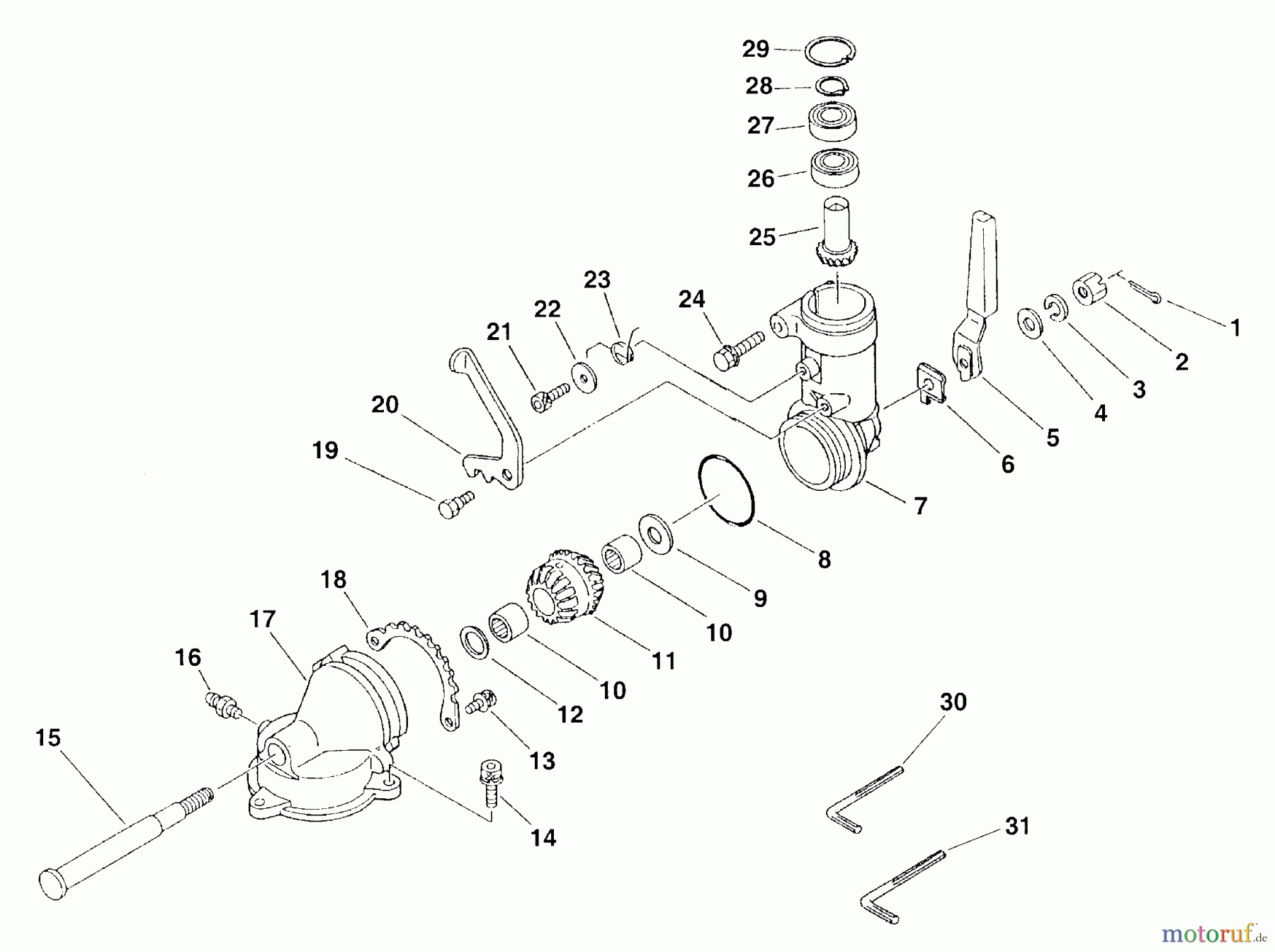  Echo Heckenscheren HCA-2400 - Echo Hedge Trimmer (Type 1E) Gearcase, Tools