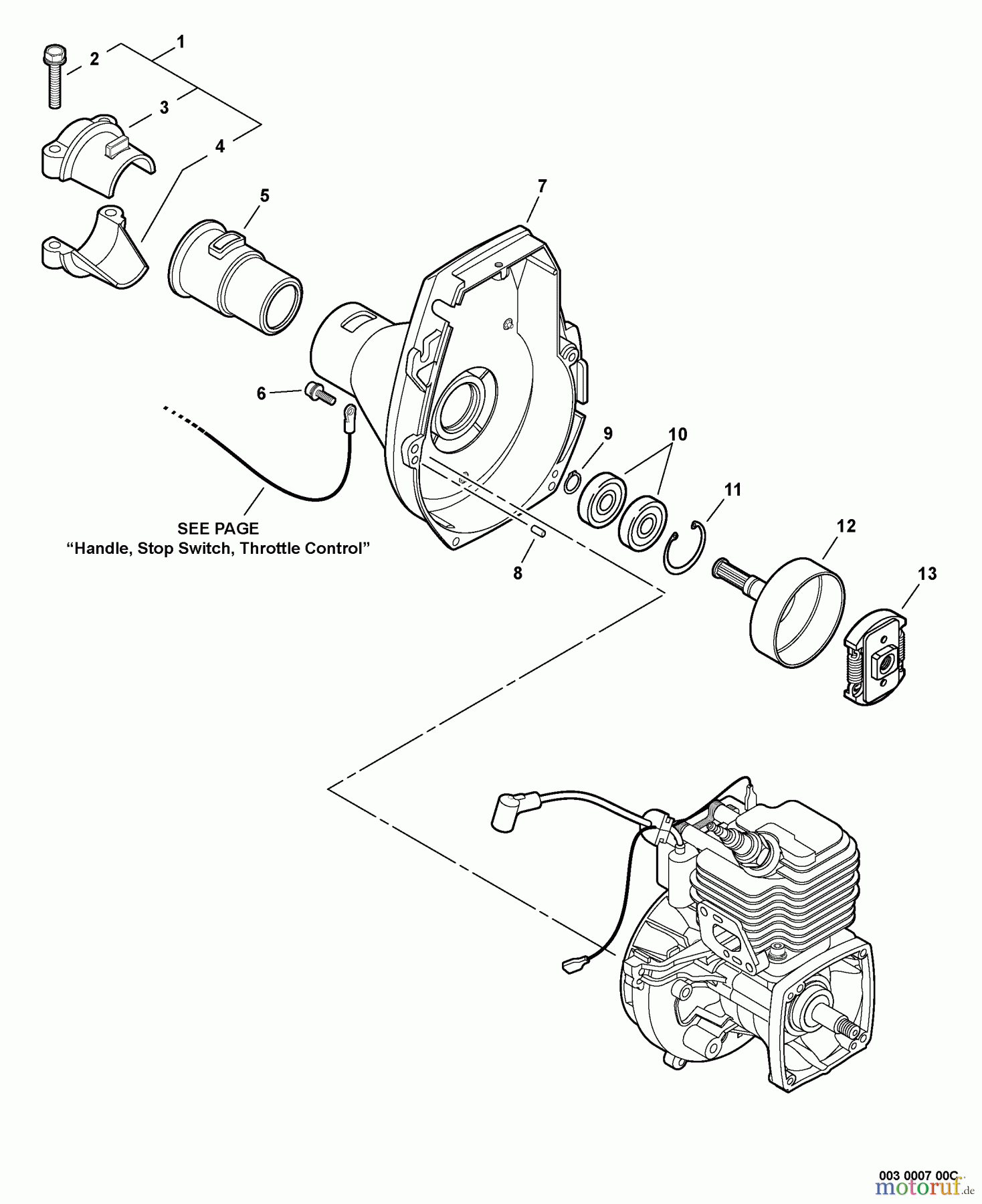  Echo Heckenscheren SHC-211 - Echo Shaft Hedge Trimmer, S/N: 02001001 - 02999999 Fan Case, Clutch