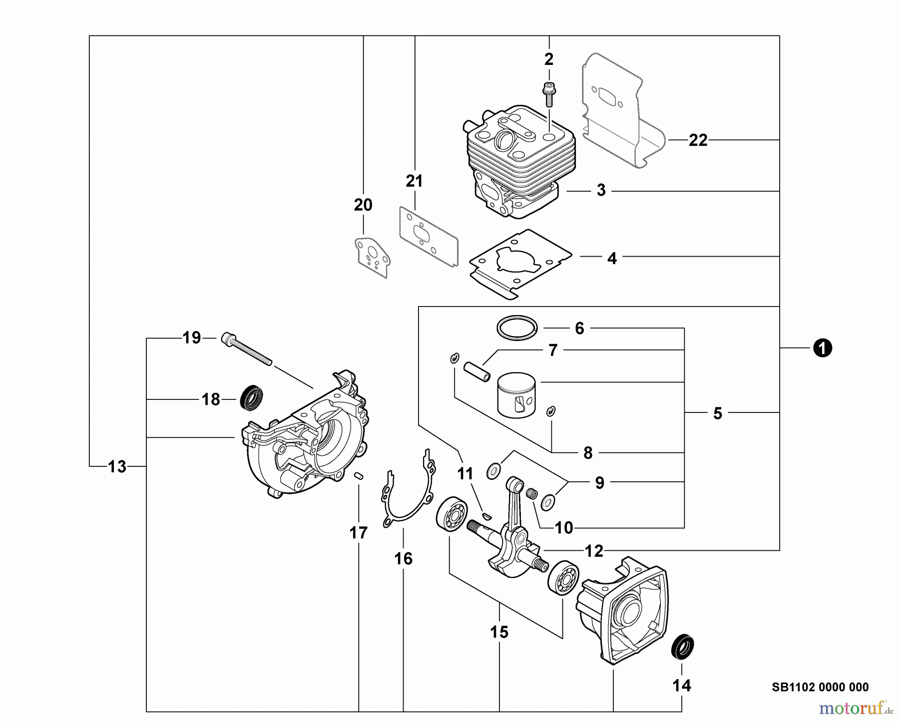  Echo Trimmer, Faden / Bürste PAS-266 - Echo Power Unit,  Engine, Short Block -- SB1102
