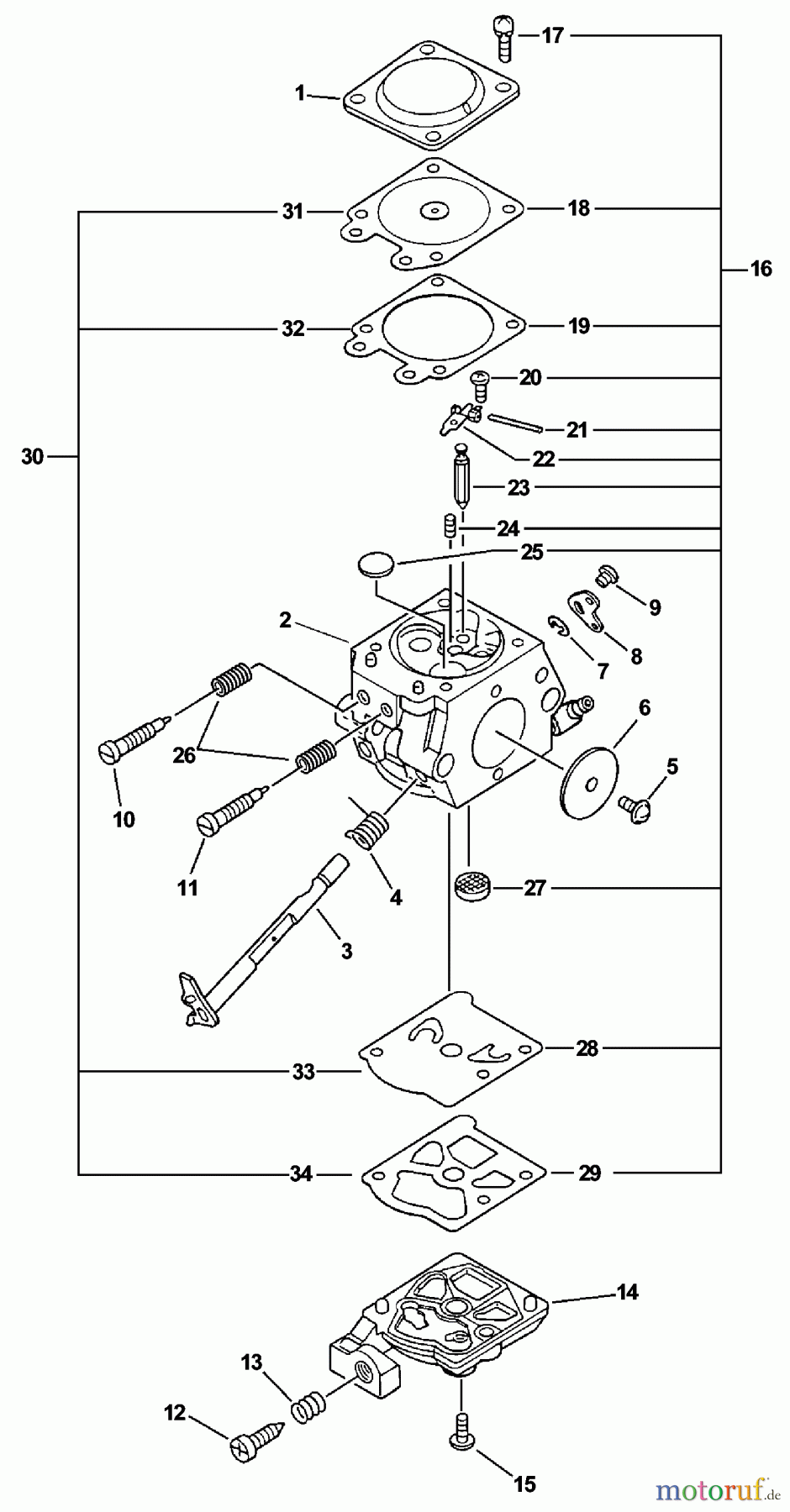  Echo Sägen, Kettensägen CS-3000 - Echo Chainsaw, S/N: 001001 - 999999 (Type 1) Carburetor Type 1  S/N: 001001 - 056483
