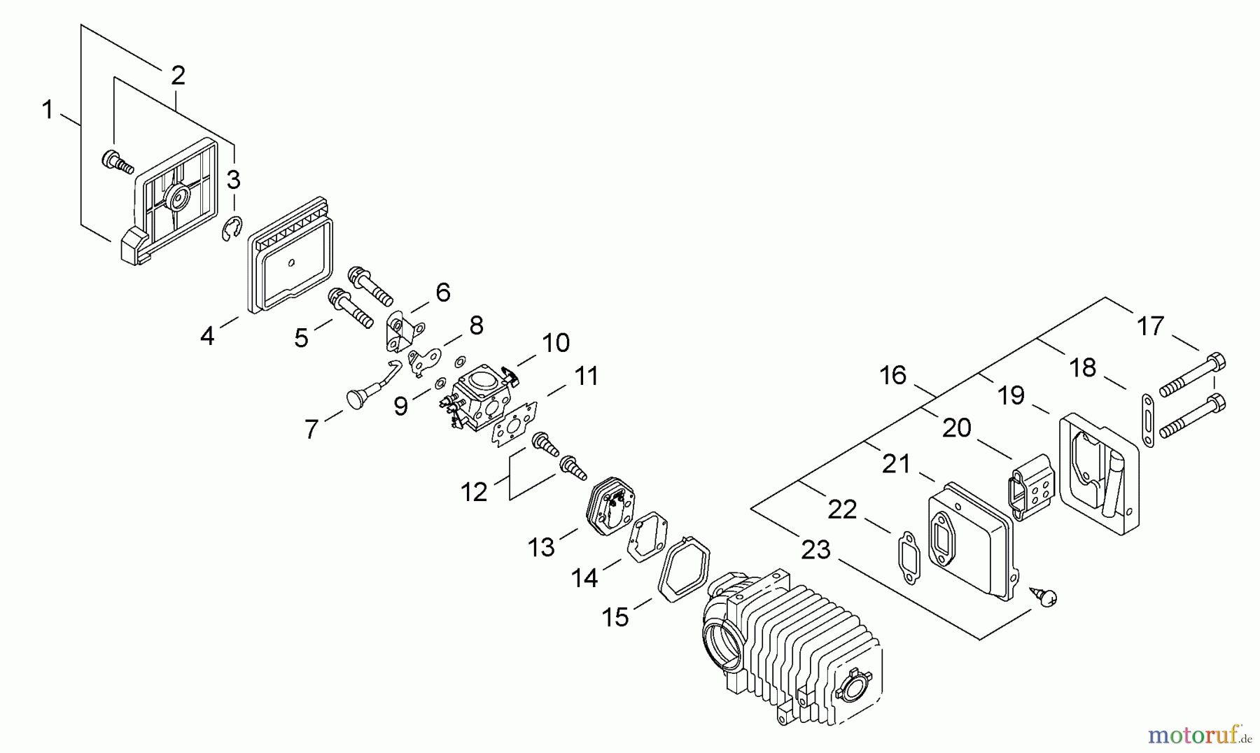 Echo Sägen, Kettensägen CS-3000 - Echo Chainsaw, S/N: 20001001 - 20999999 Air Filter, Intake, Exhaust