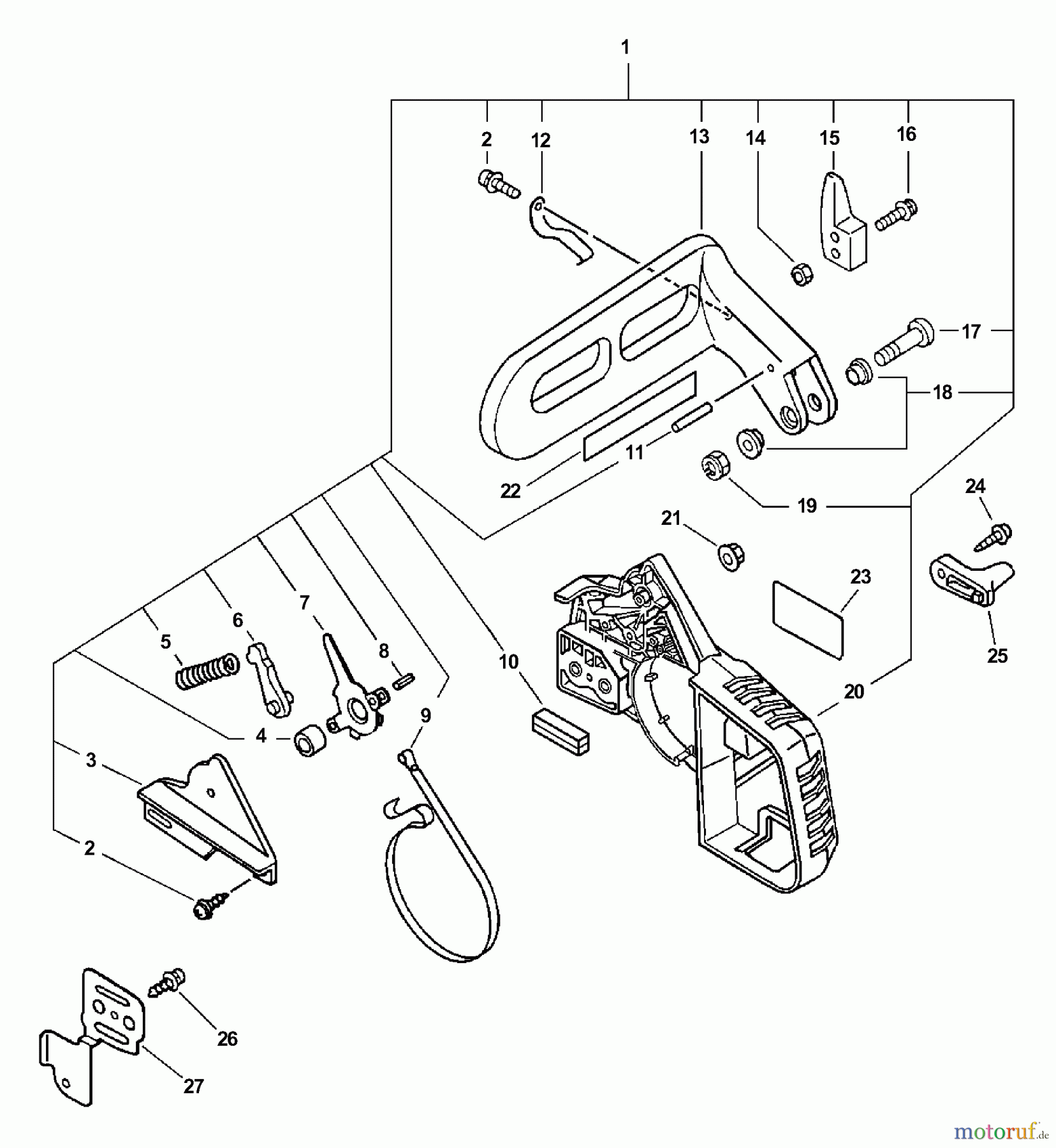 Echo Sägen, Kettensägen CS-3450 - Echo Chainsaw (Type 1) Chain Brake Assembly