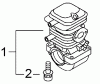 Spareparts Cylinder, Crankcase: S/N 20010521-20999999