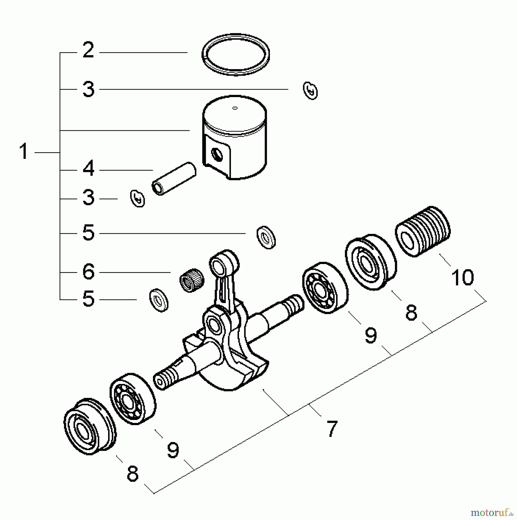  Echo Sägen, Kettensägen CS-420ES - Echo Chainsaw, S/N: 20001001 - 20999999 Piston, Crankshaft
