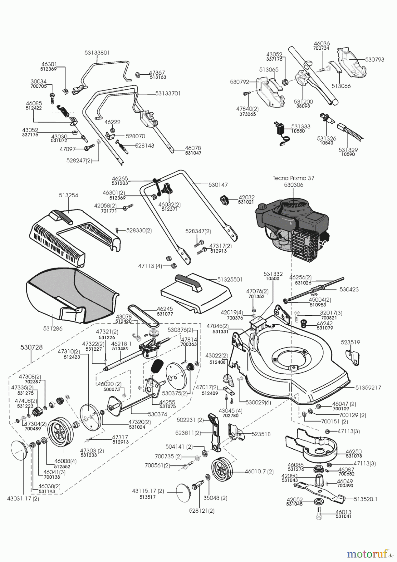  Genius Gartentechnik Benzinrasenmäher BRE 46-37  10/1998 Seite 1