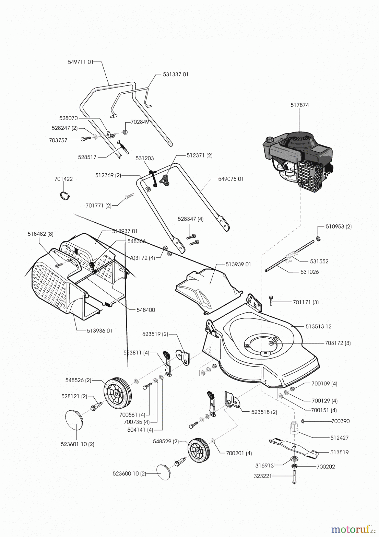  Orion Gartentechnik Benzinrasenmäher 40 B  ab 03/2001 Seite 1