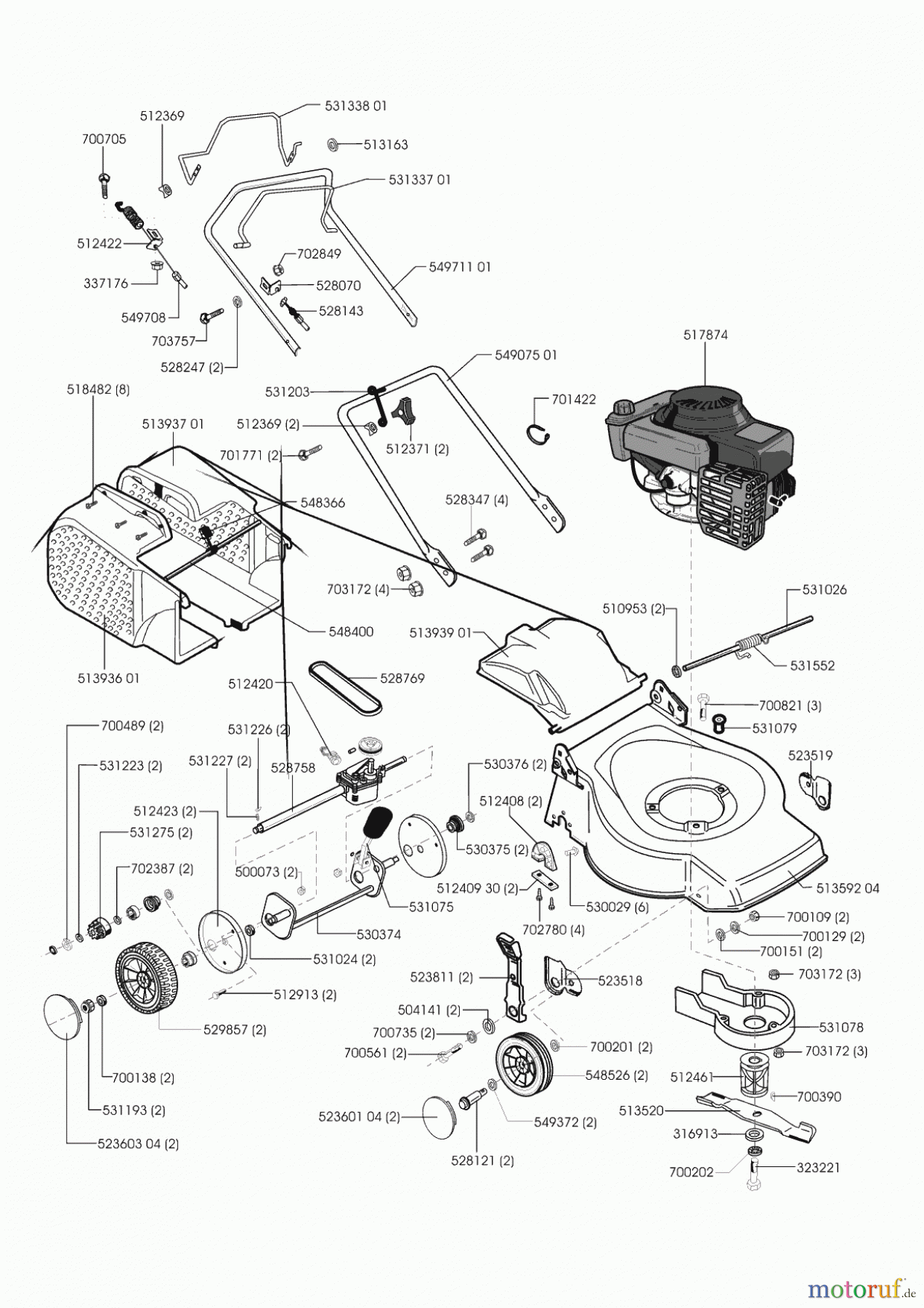  Hanseatic Gartentechnik Benzinrasenmäher 46 BR ab 03/2001 Seite 1